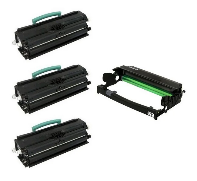 PrinterDash Compatible MICR Replacement for Lexmark E450DN Drum/High Yield Toner Value Combo Pack (1-Drum Unit/3-Toners) (E250X22G_1PK/E450H31E_3PKVB)