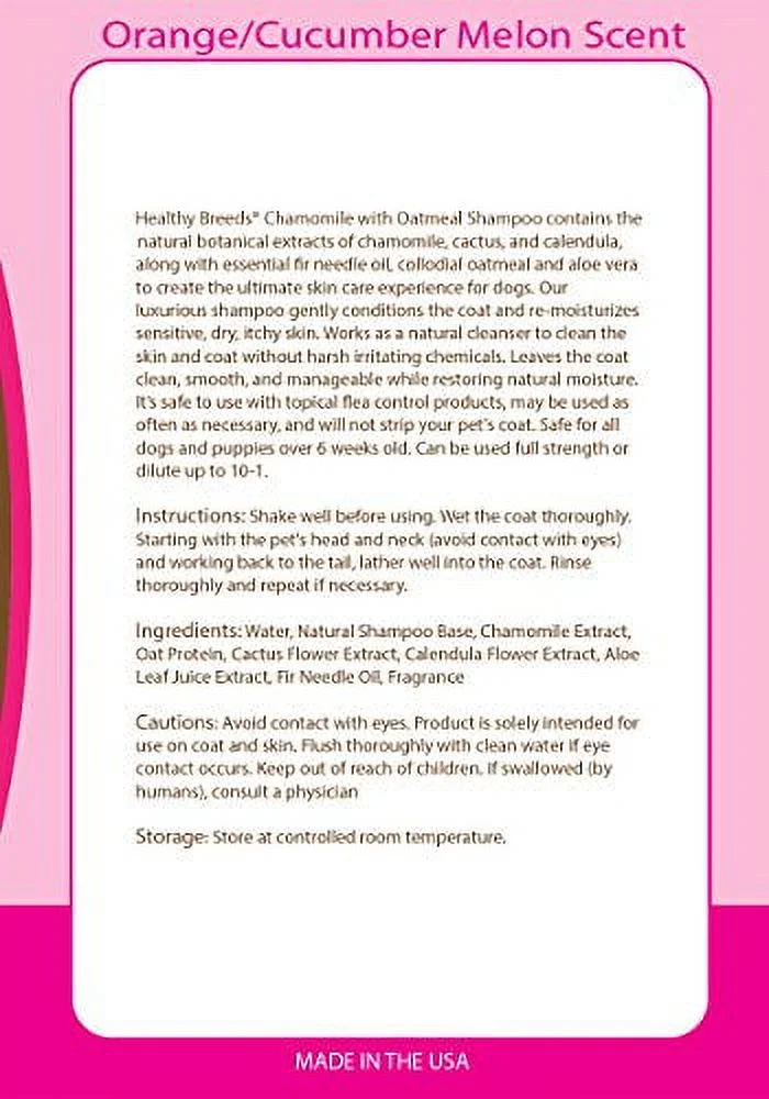 Healthy Breeds Wirehaired Vizsla Chamomile Soothing Dog Shampoo 8 oz