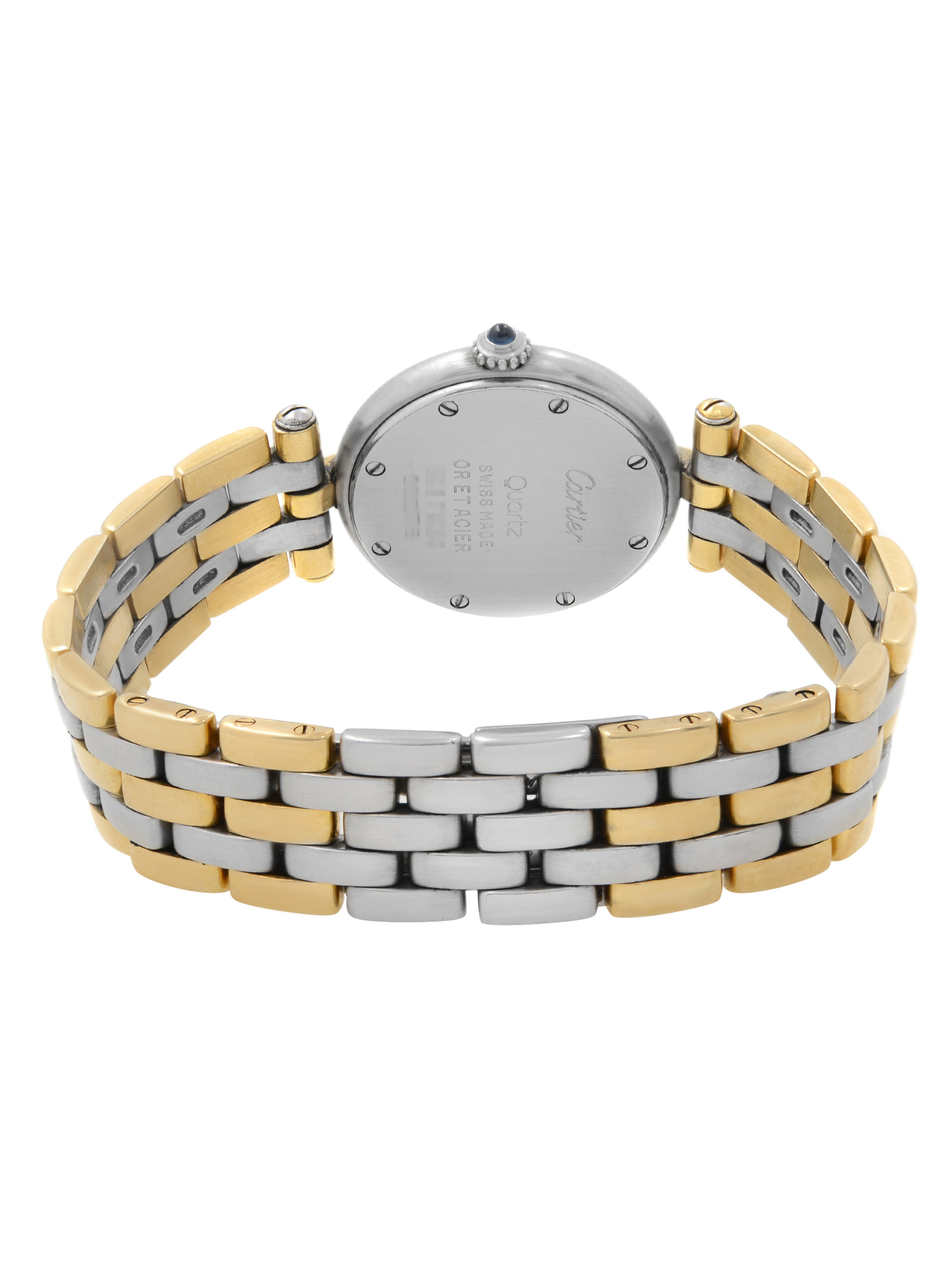 Cartier Panthere Vendome 24mm 18k Gold Steel Champagne Dial Ladies Watch 1057920