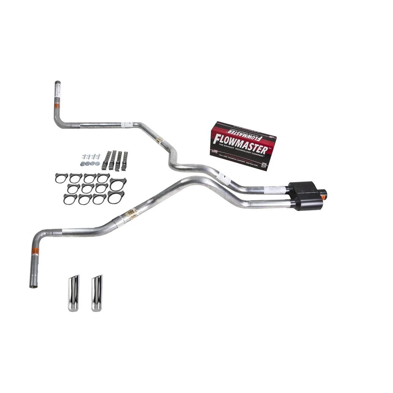 Silverado 96-99 dual exhaust 2.5 MA pipe Flowmaster Super 10 RW Tip Side Exit