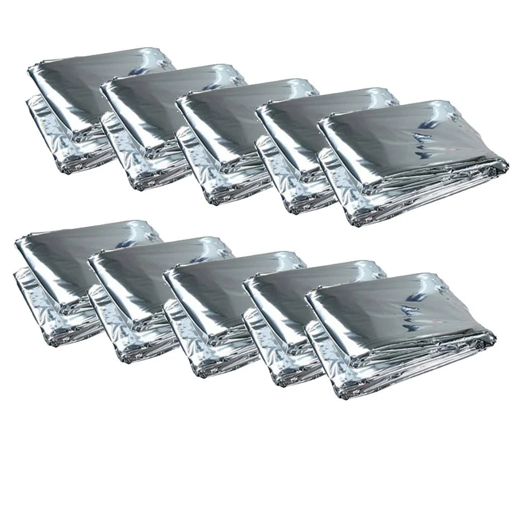 10pcs Outdoor Blanket Waterproof Survival Sleeping Bag 6.9 X 4.3/5.2ft Tent Shelter Camping Safety Gear - 0x130cm 210x130cm