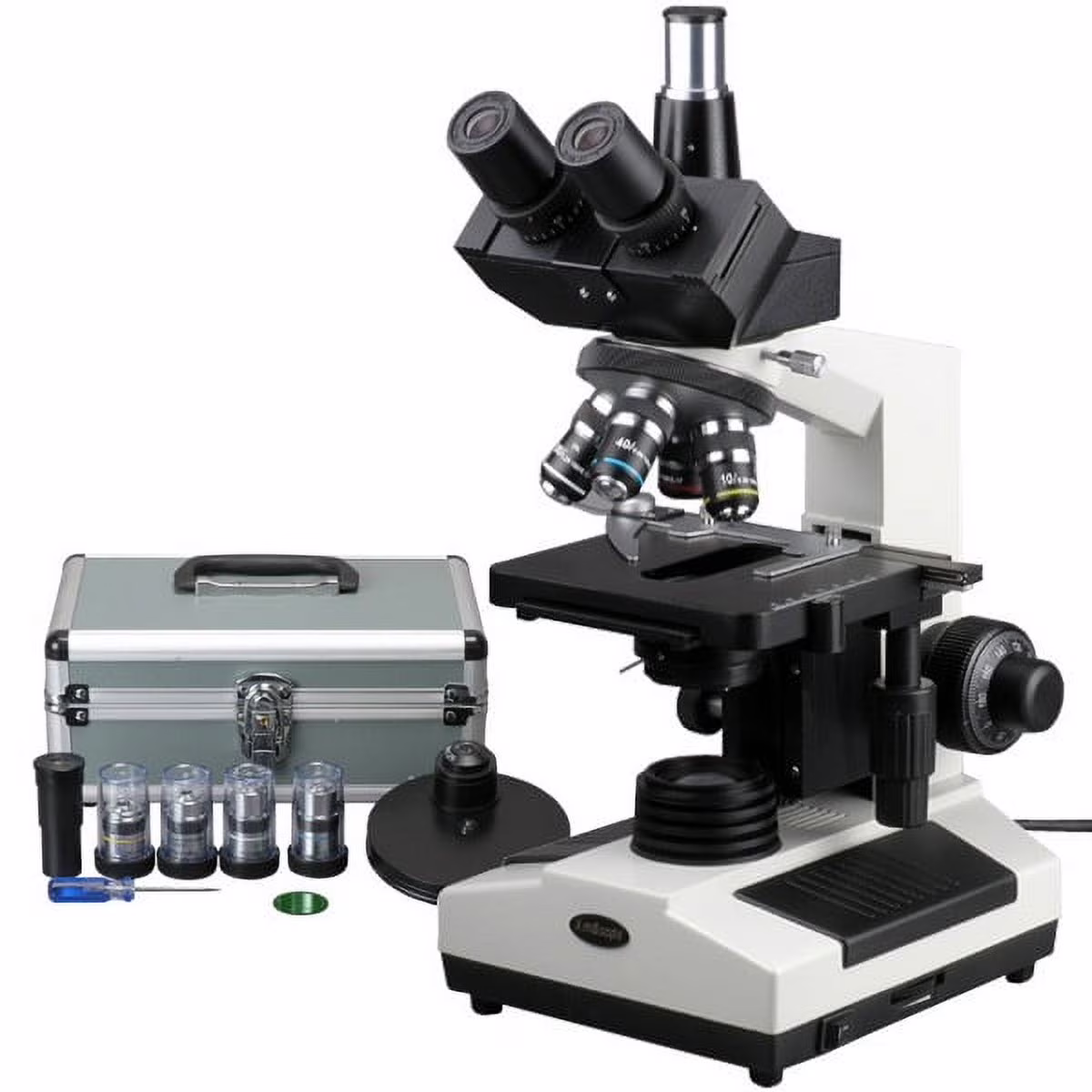 AmScope 40X-2000X Phase Contrast Turret Doctor Veterinary Trinocular Compound Microscope New