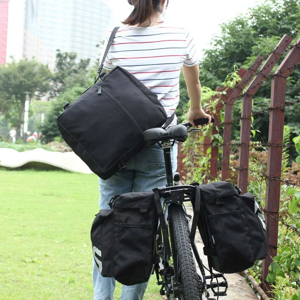ROSWHEEL 3 in 1 Multifunction Road MTB Mountain Bike Bag Bicycle Pannier Rear Seat Trunk Bag