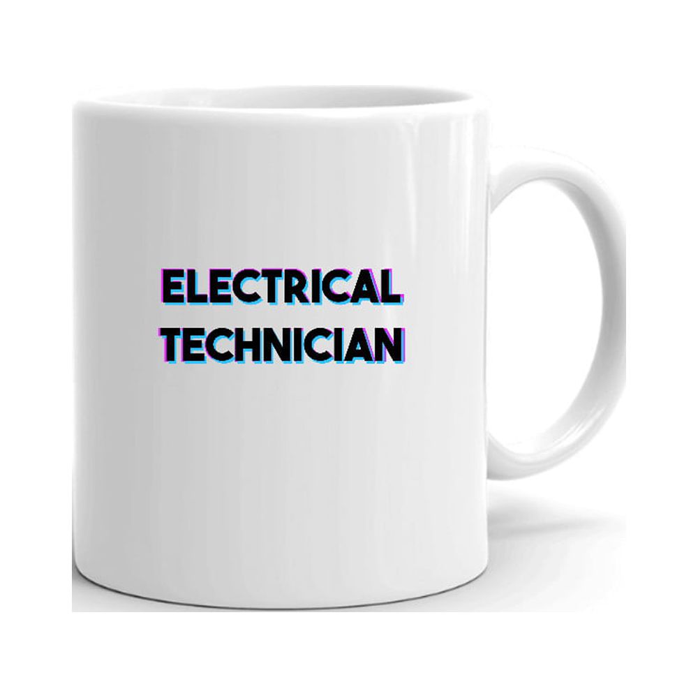 Tri Color Electrical Technician Ceramic Dishwasher And Microwave Safe Mug By Undefined Gifts