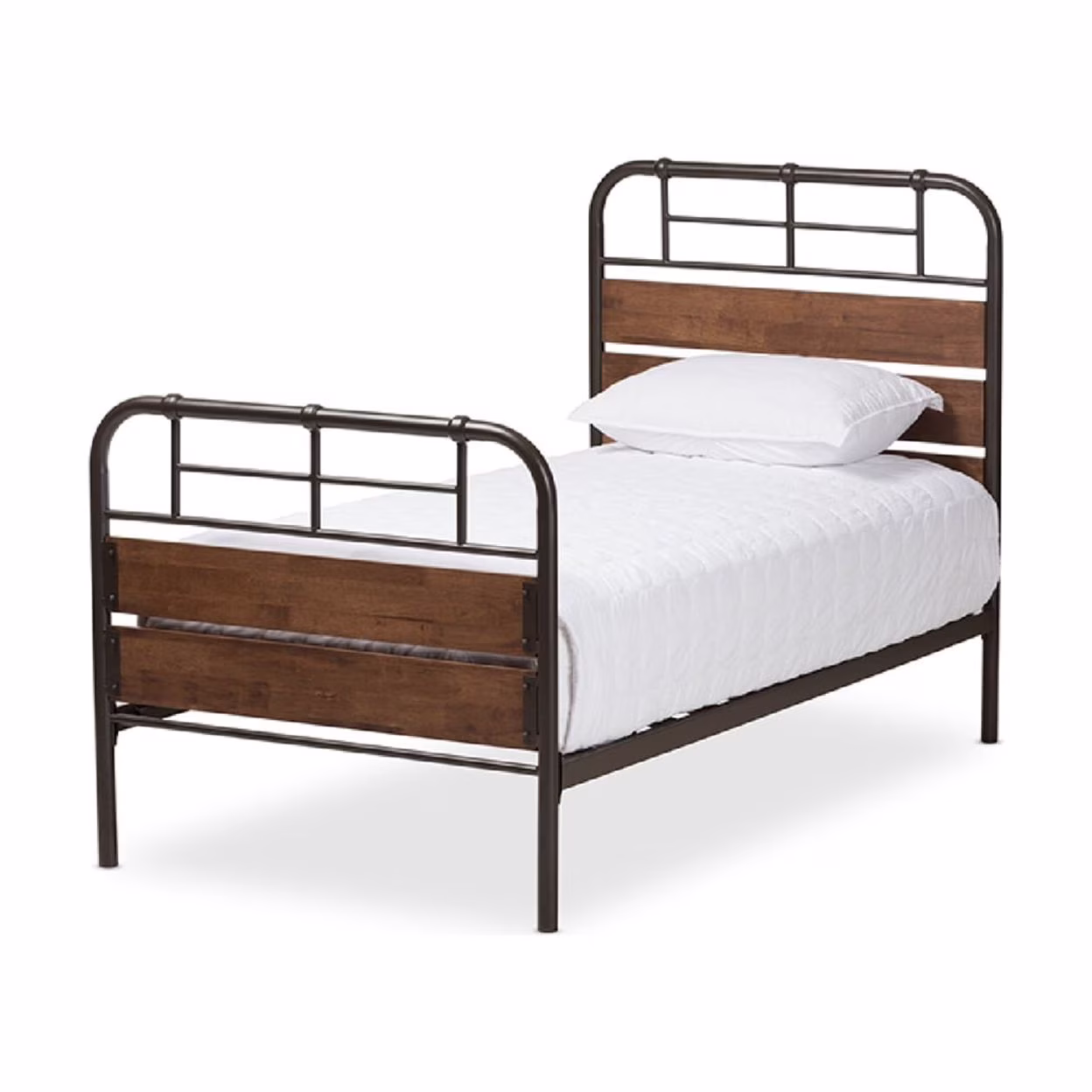 Baxton Studio Monoco Rustic Industrial Black Finished Metal Coco Brown Wood, Multiple Sizes