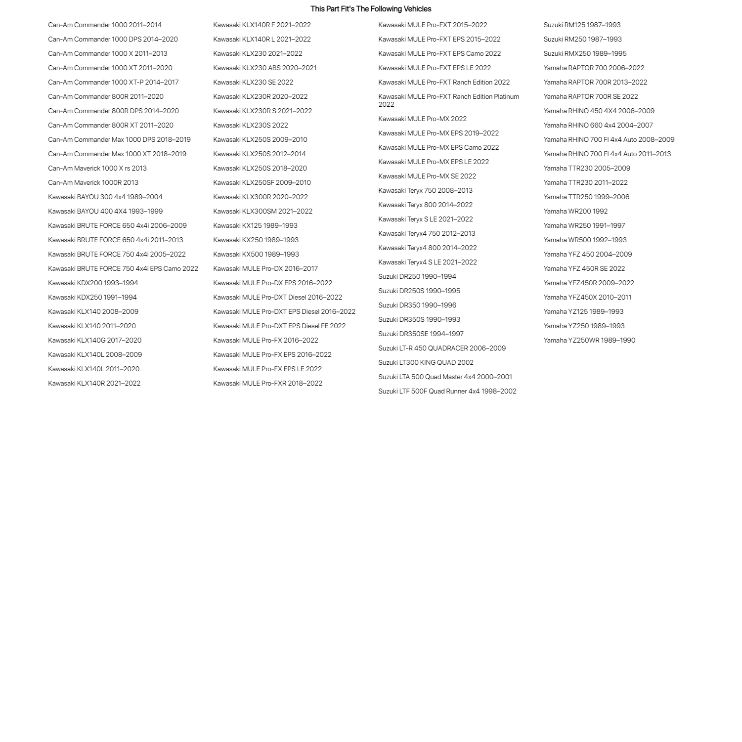 Tusk Brake Pad - Carbon Front Right Brake For Kawasaki MULE Pro-FX EPS LE 2022