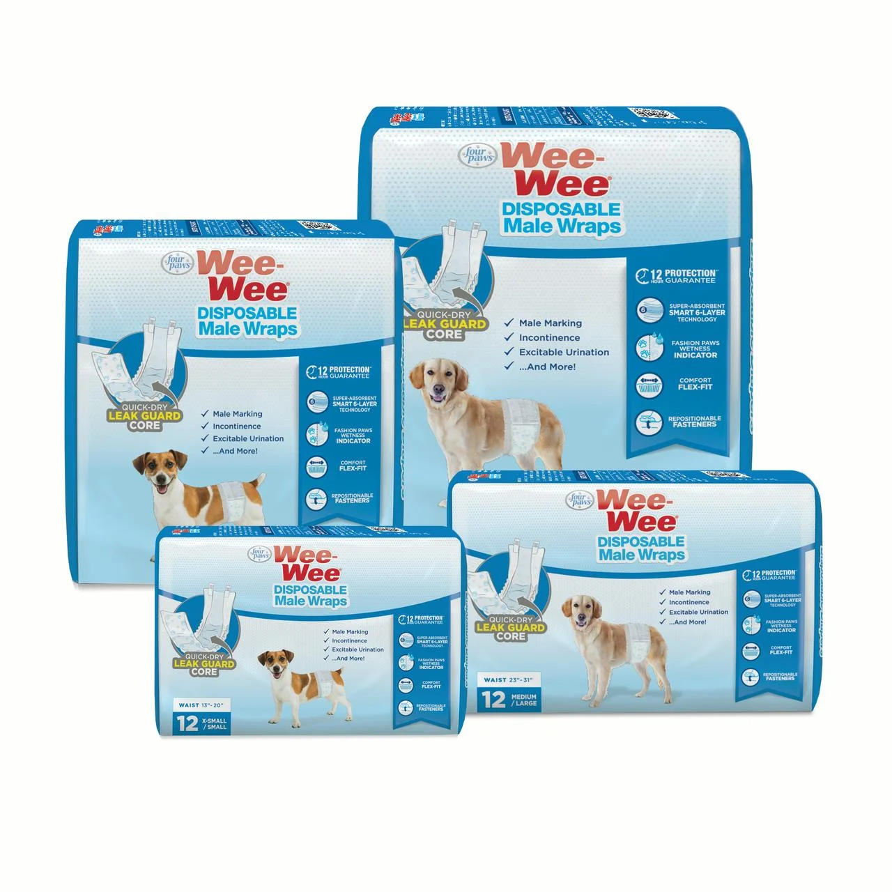 Wee-Wee Disposable Male Dog Wraps