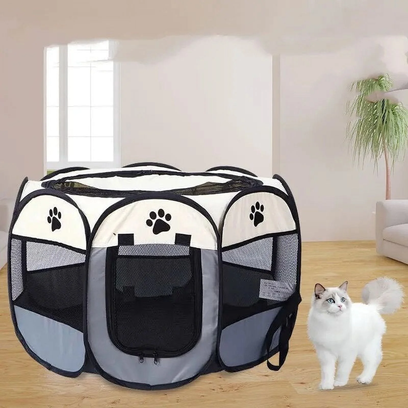 Portable Foldable Pet Tent Kennel Octagonal Fence Puppy Shelter Easy To Use Outdoor Easy Operation Large Dog Cages Cat Fences