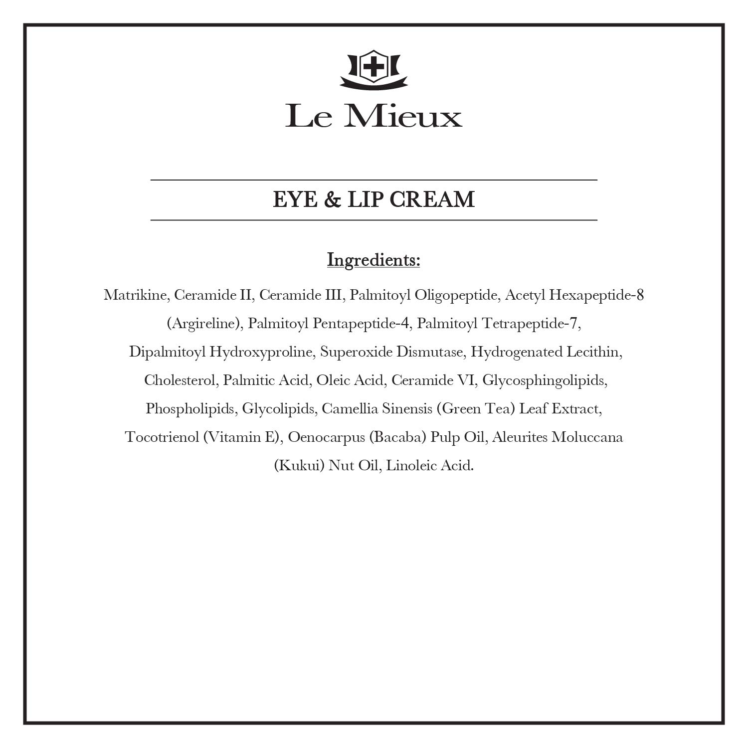 Le Mieux Eye and Lip Cream, 0.5oz