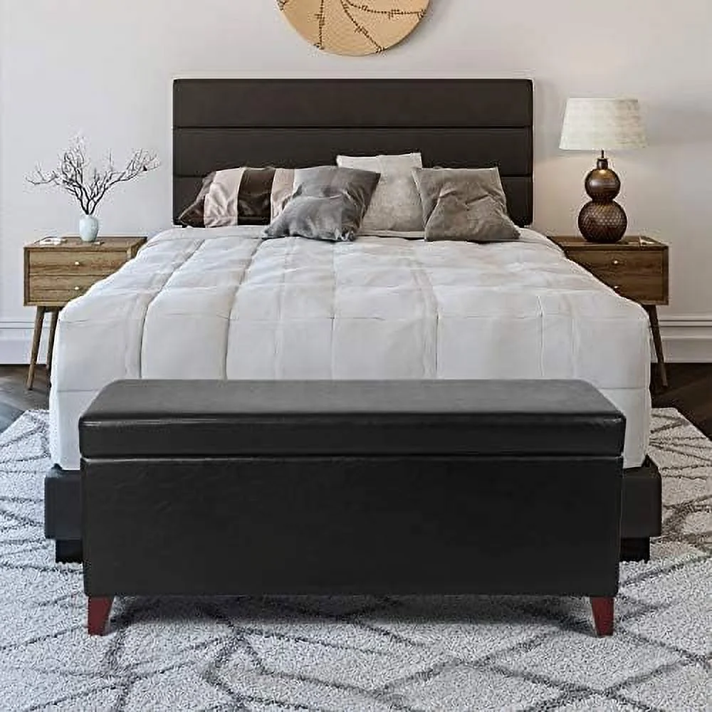 TJUNBOLIFE 31.5"  Ottoman Bench  Upholstered Tufted Lift Top End of Bed Bench  Rectangular Coffee Table Footrest Stool for Living Room Bedroom Entryway (Blue)