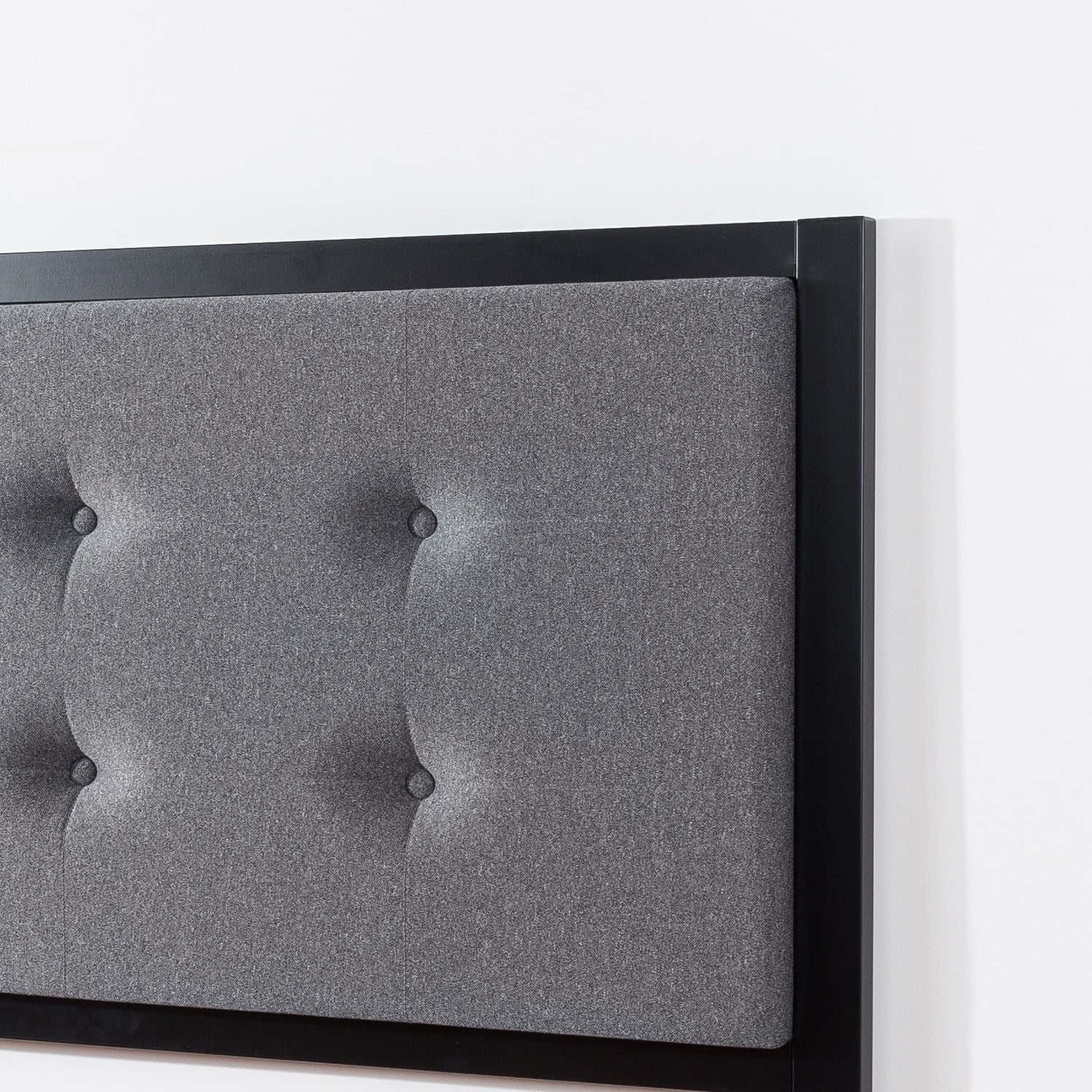 Zinus Priage by  Button Tufted Grey Upholstered Metal Headboard Queen