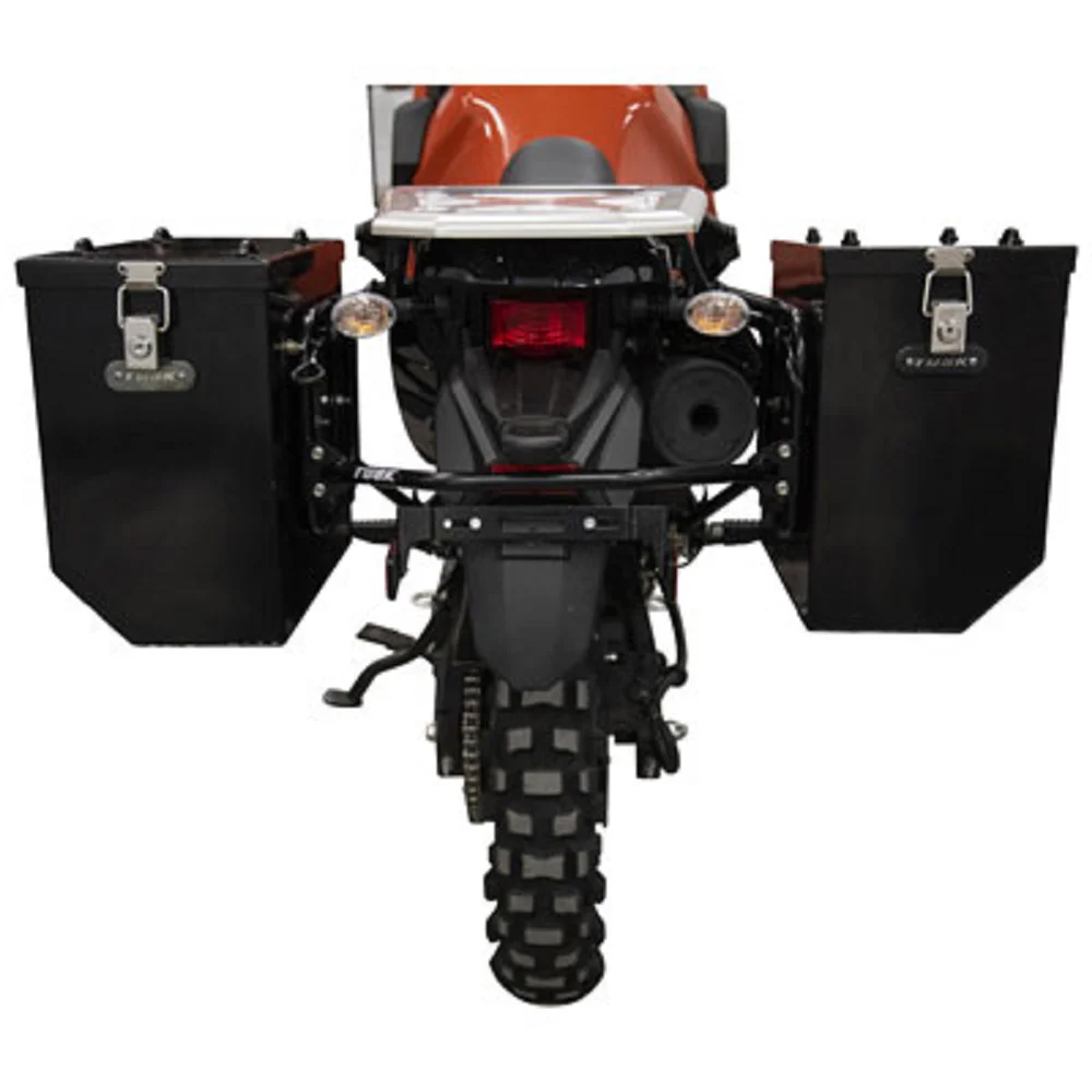 Aluminum Panniers with Pannier Racks Large Black Compatible With Kawasaki KLR 650 S 2023