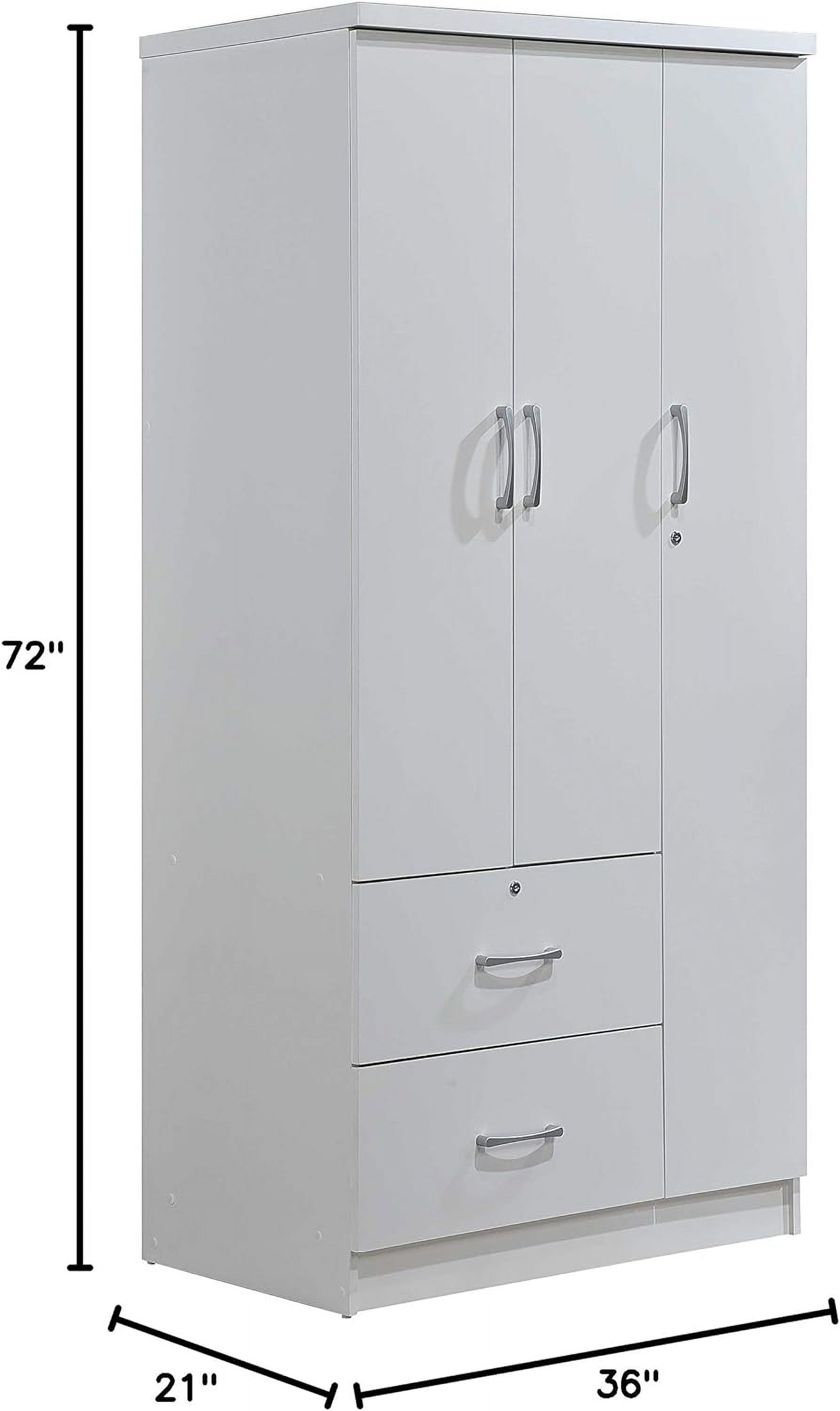 2-Drawers, 3-Shelves In White Bedroom Armoires, 21