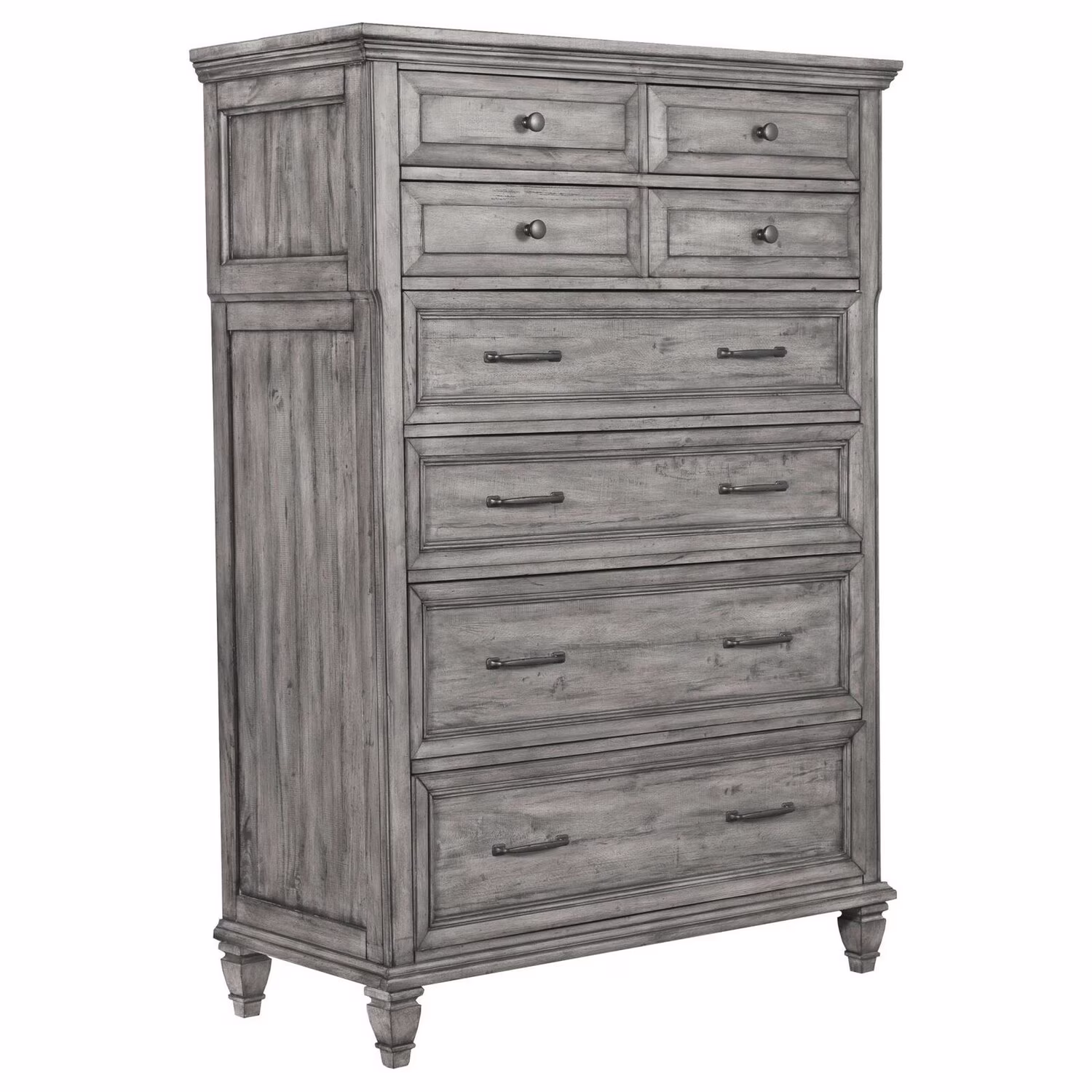 Benjara Akki 62 Inch 8 Drawer Tall Dresser Chest, Cedar Lined, Jewelry Tray, Gray