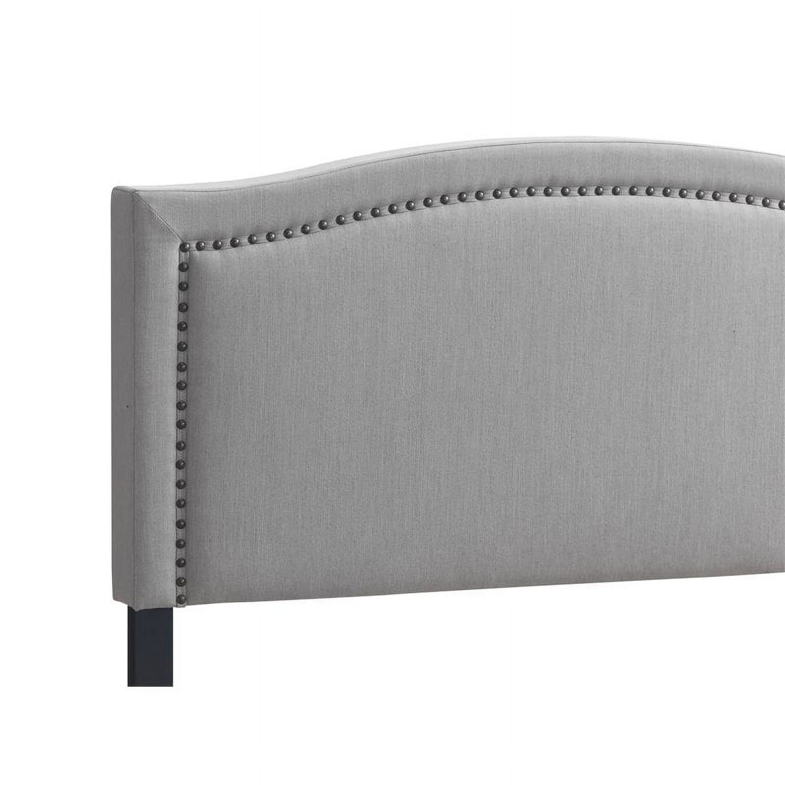 Pemberly Row Transitional Upholstered Fabric Full Panel Bed in Gray