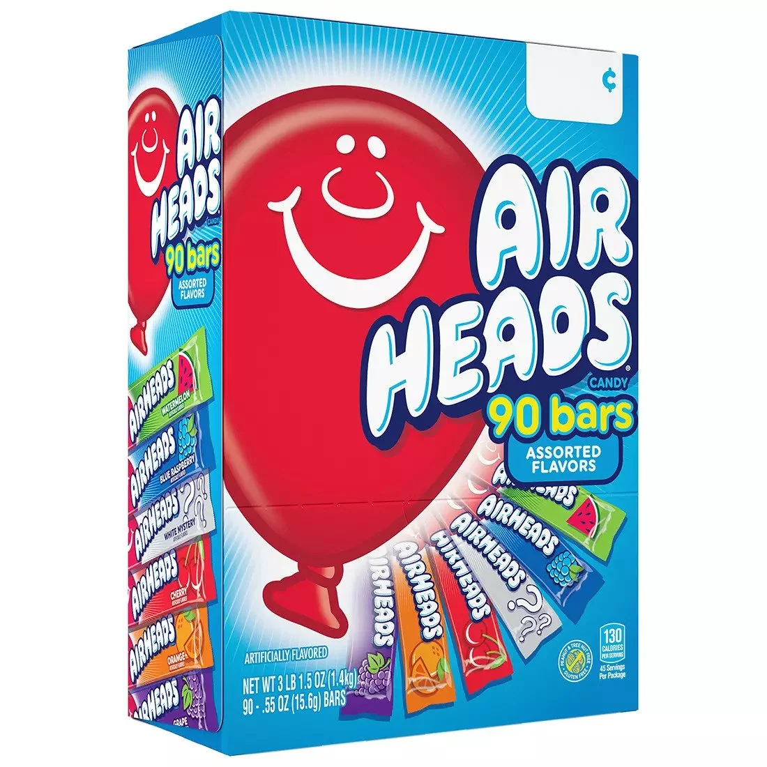 Product of Airheads Chewy Fruit Candy Variety Pack 90 Count.