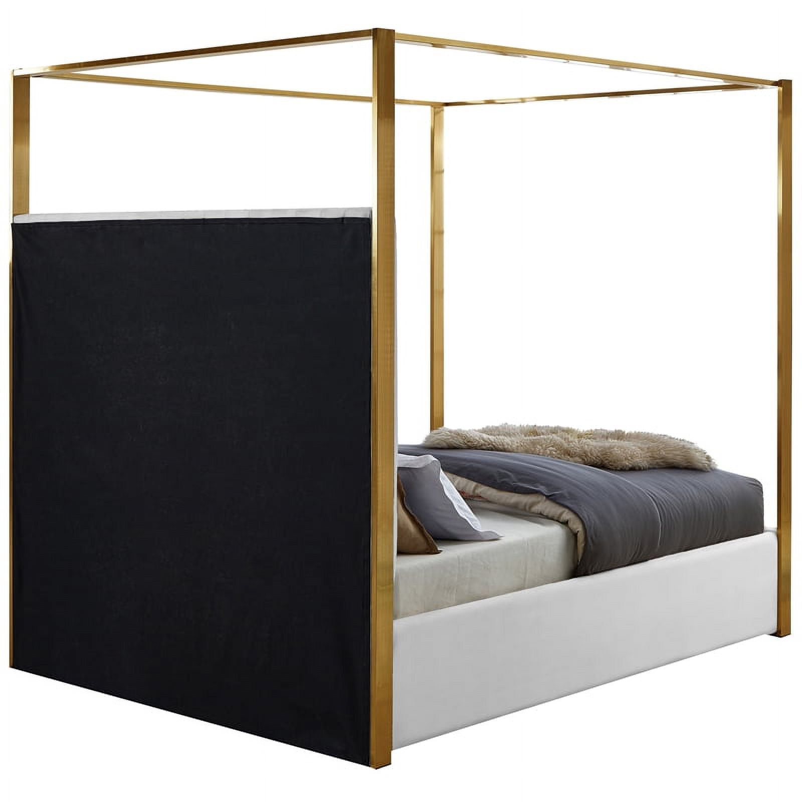 Meridian Furniture Jones White Vegan Leather Queen Bed