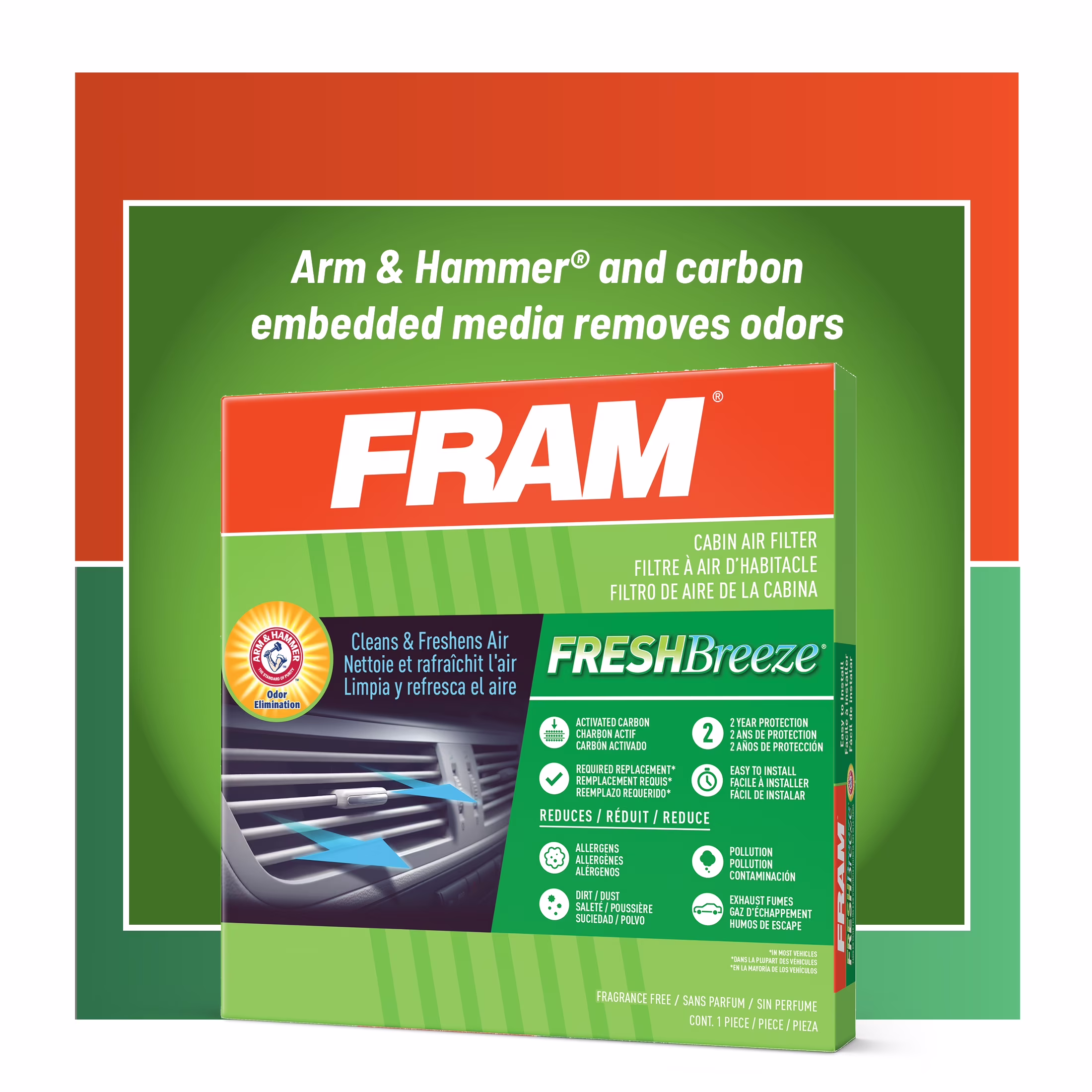 FRAM Fresh Breeze Cabin Air Filter CF10548 with Arm & Hammer Baking Soda, for Select Ford, Mazda and Mercury Vehicles Fits select: 2007-2012 FORD ESCAPE, 2007-2011 MERCURY MARINER