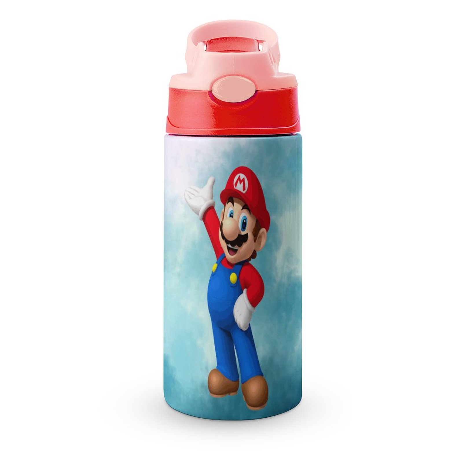 Super Mario Kid's Insulated Water Bottle With Straw Vacuum Stainless Steel Cup Leak-Proof Children Toddler Thermoses