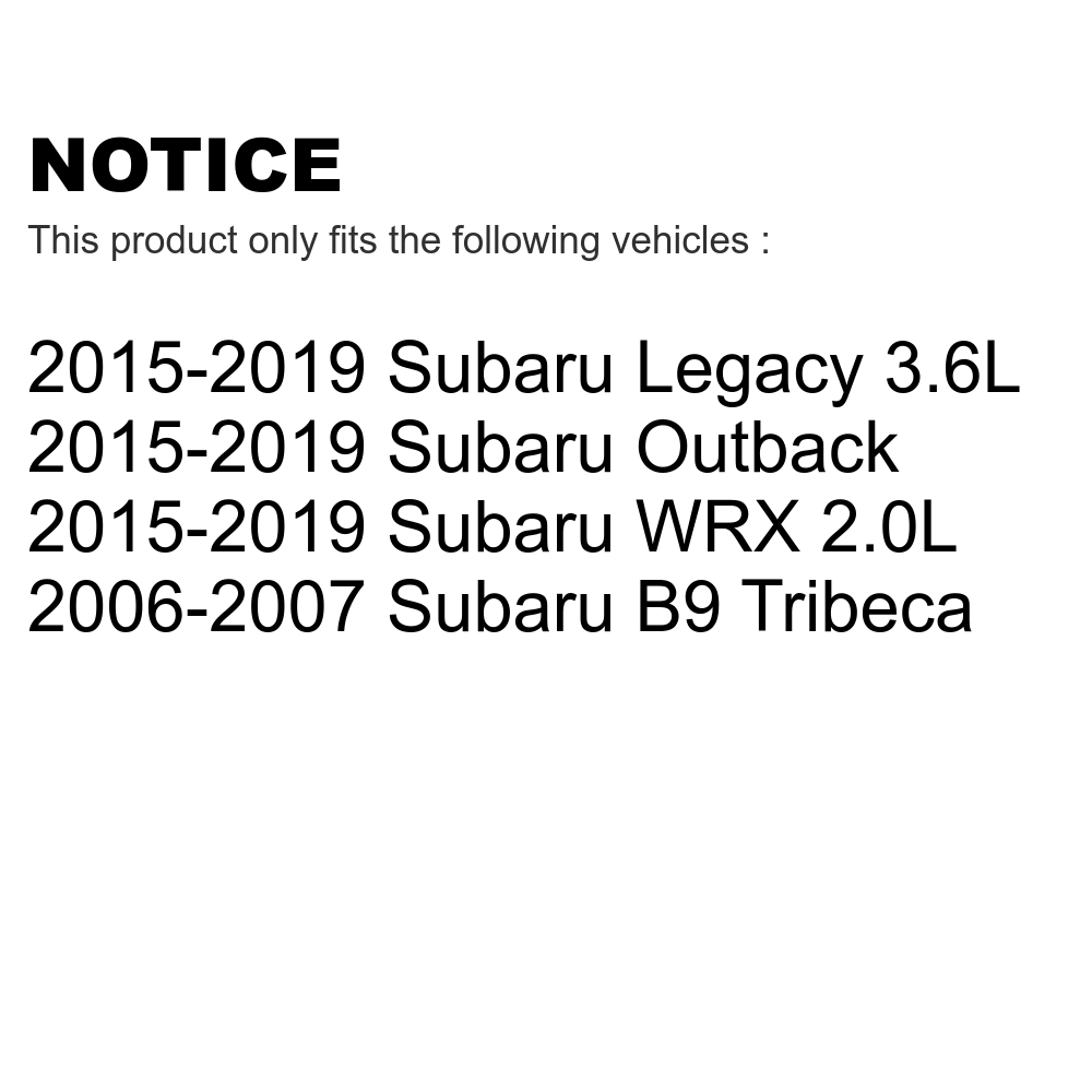 Transit Auto - Front Hub Bearing Assembly With Coated Disc Brake Rotors And Ceramic Pads Kit For Subaru Outback Legacy WRX B9 Tribeca KBB-121508