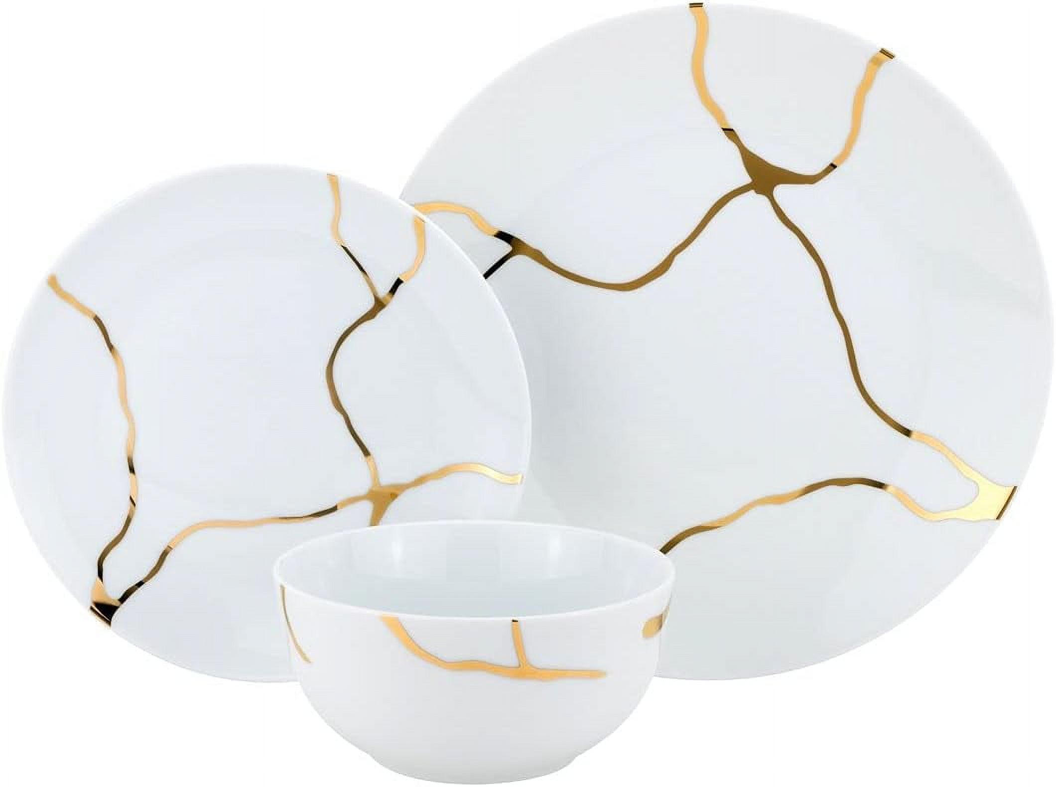 Porcelain Dinner Set 'Storm' White With
