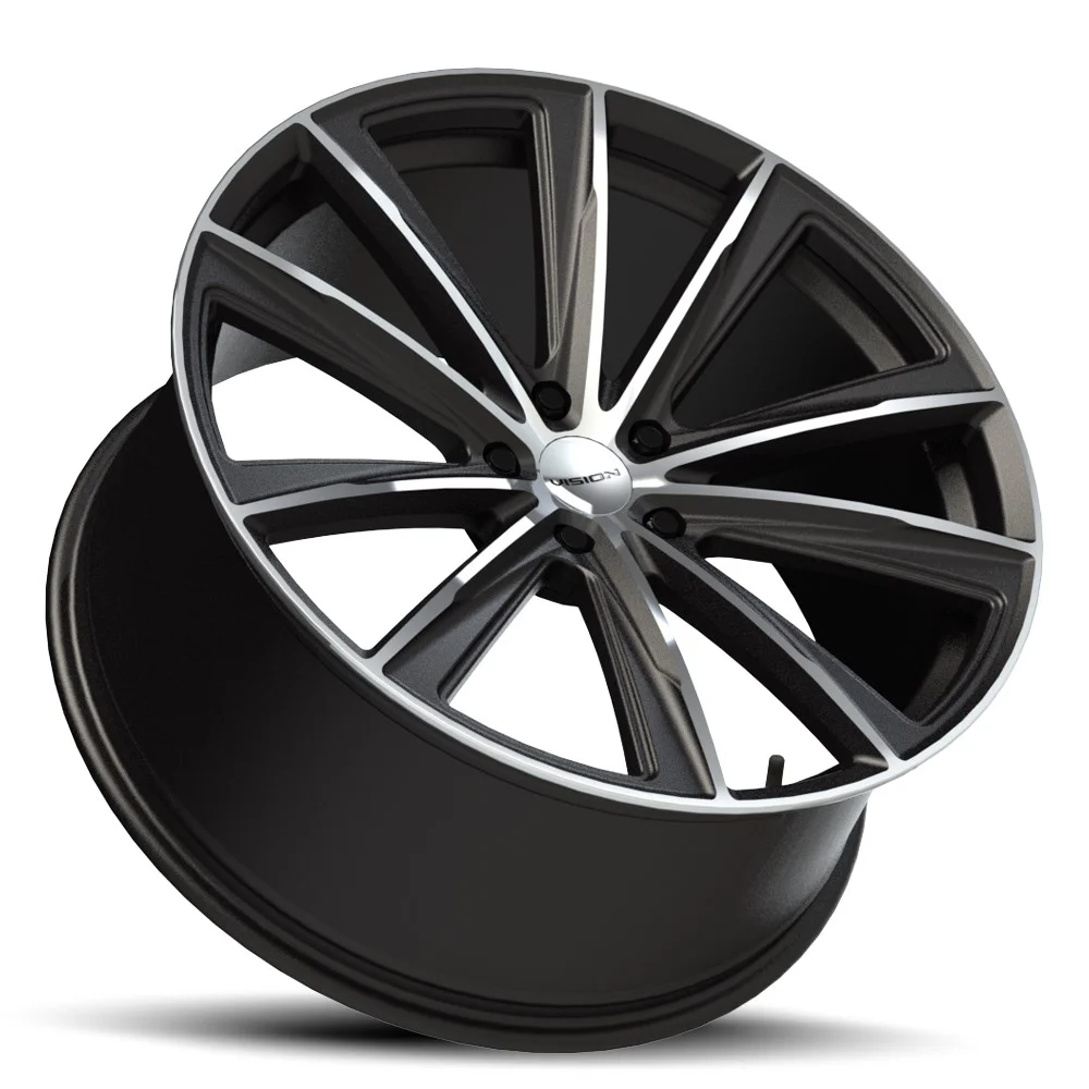 20x10.5 Vision 471 Splinter Gloss Black Machined Face Wheel 5x115 (25mm)