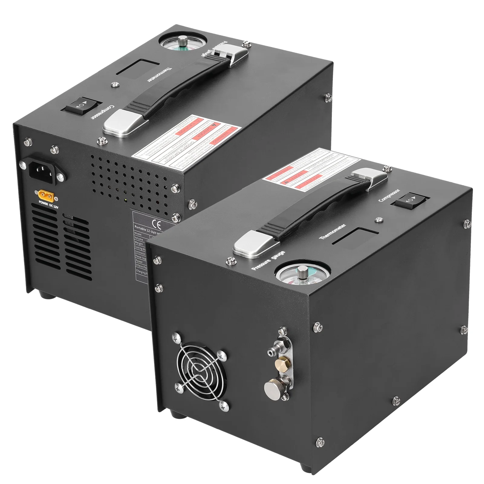 Docooler 4500PSI Electric High Pressure Air Compressor with Barometer Intelligent Portable Air Compressor Pump Outdoor Car Tire Inflator Pump with Built-in Transformer