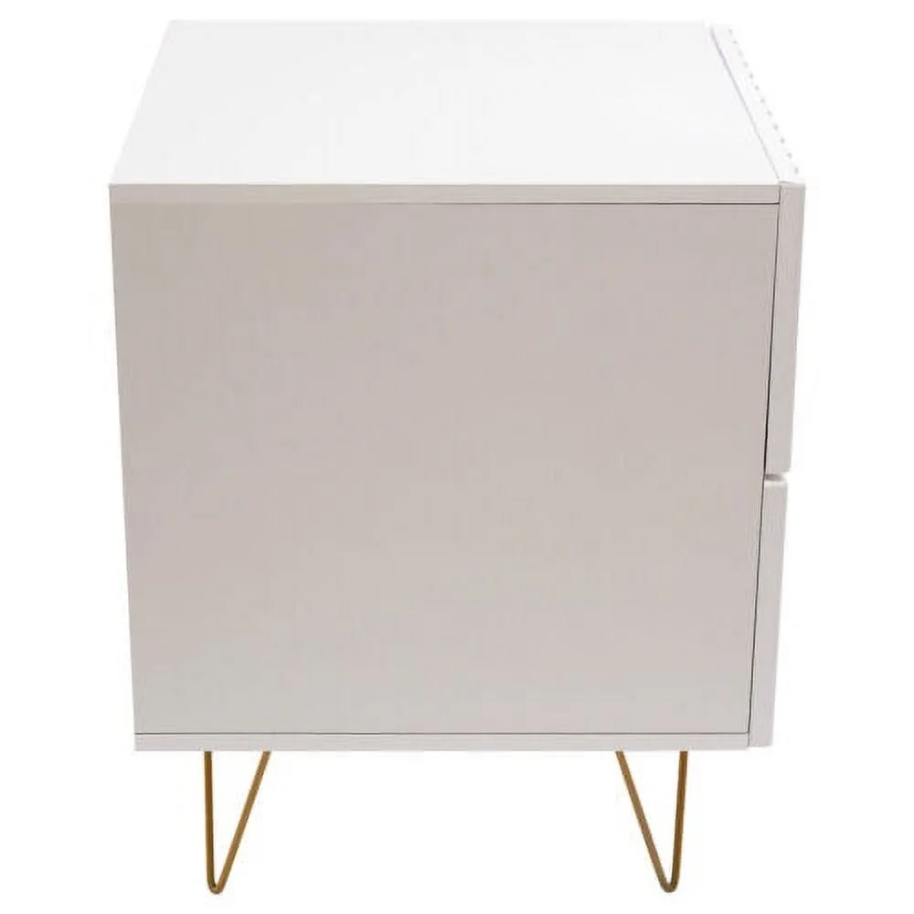 2 Tier Nightstand Drawers Chest Dresser Organizer Storage Bedroom Cabinet MDF