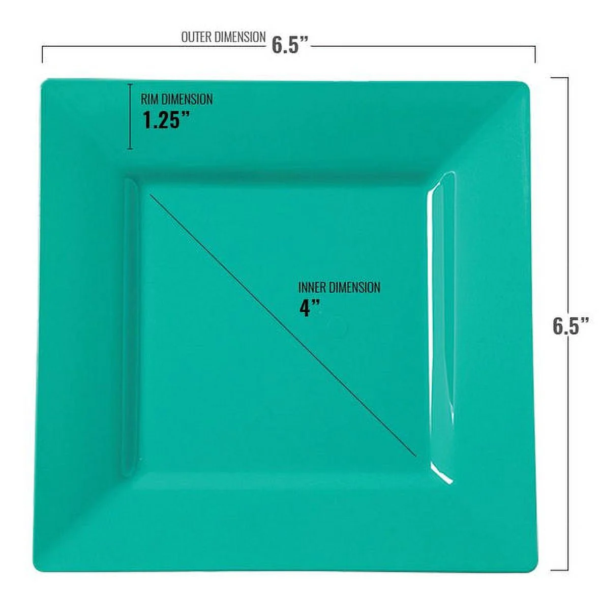 Smarty Sea Aqua Square Plastic Plates Dinnerware Value Set 240ct