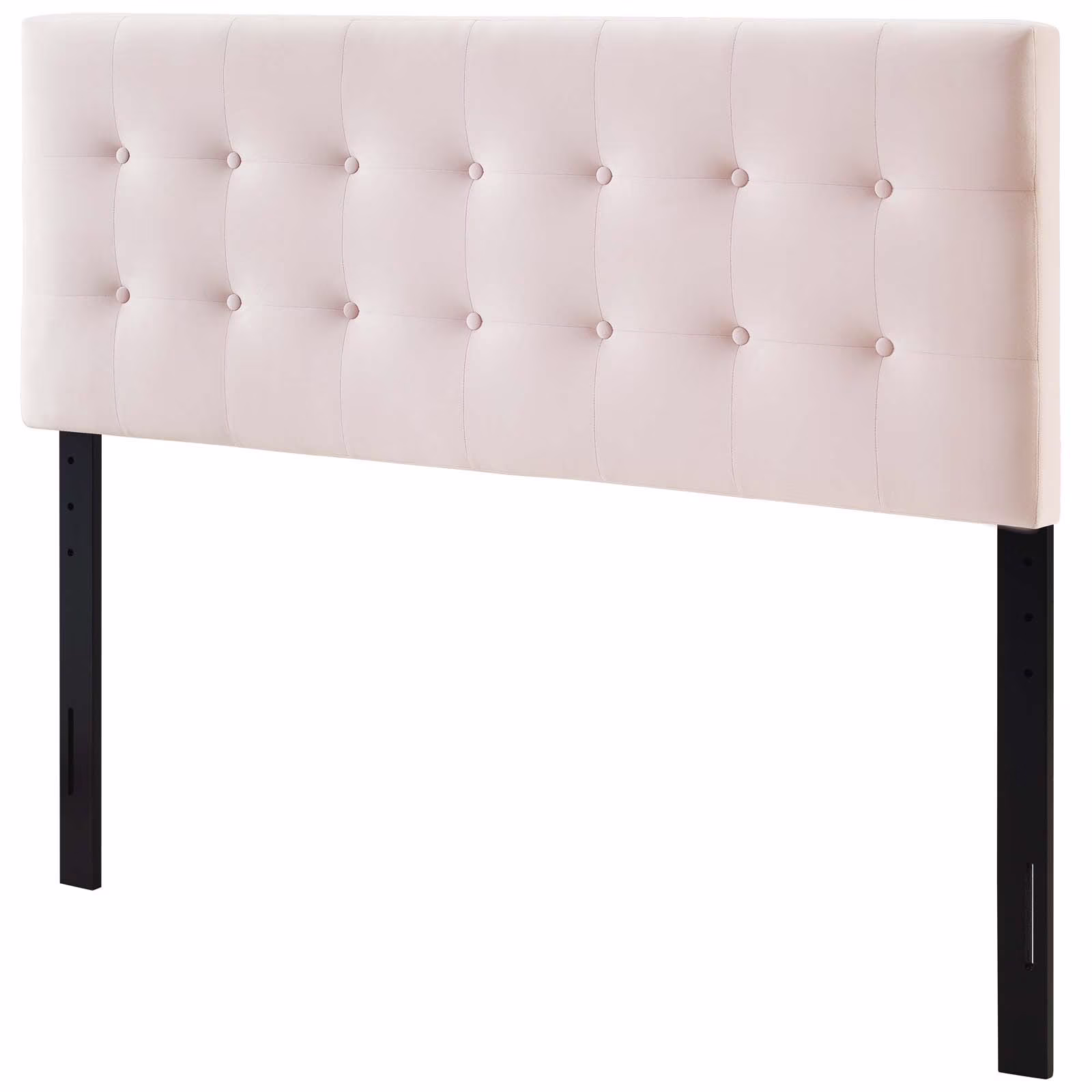 Contemporary Modern Urban Designer Bedroom Full Size Tufted Headboard, Velvet Fabric, Pink