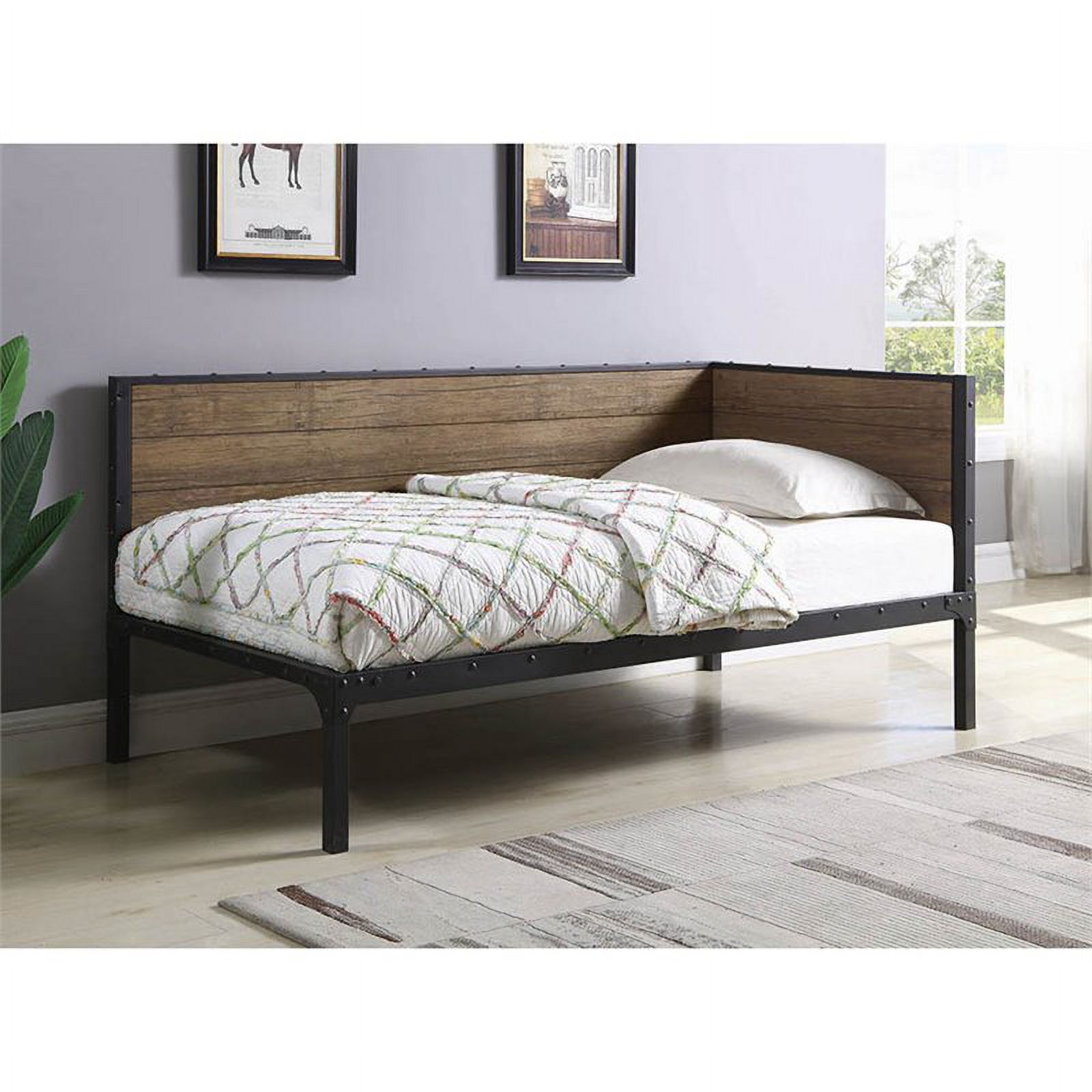 Stonecroft Furniture Bethune Twin Daybed in Weathered Chestnut and Black