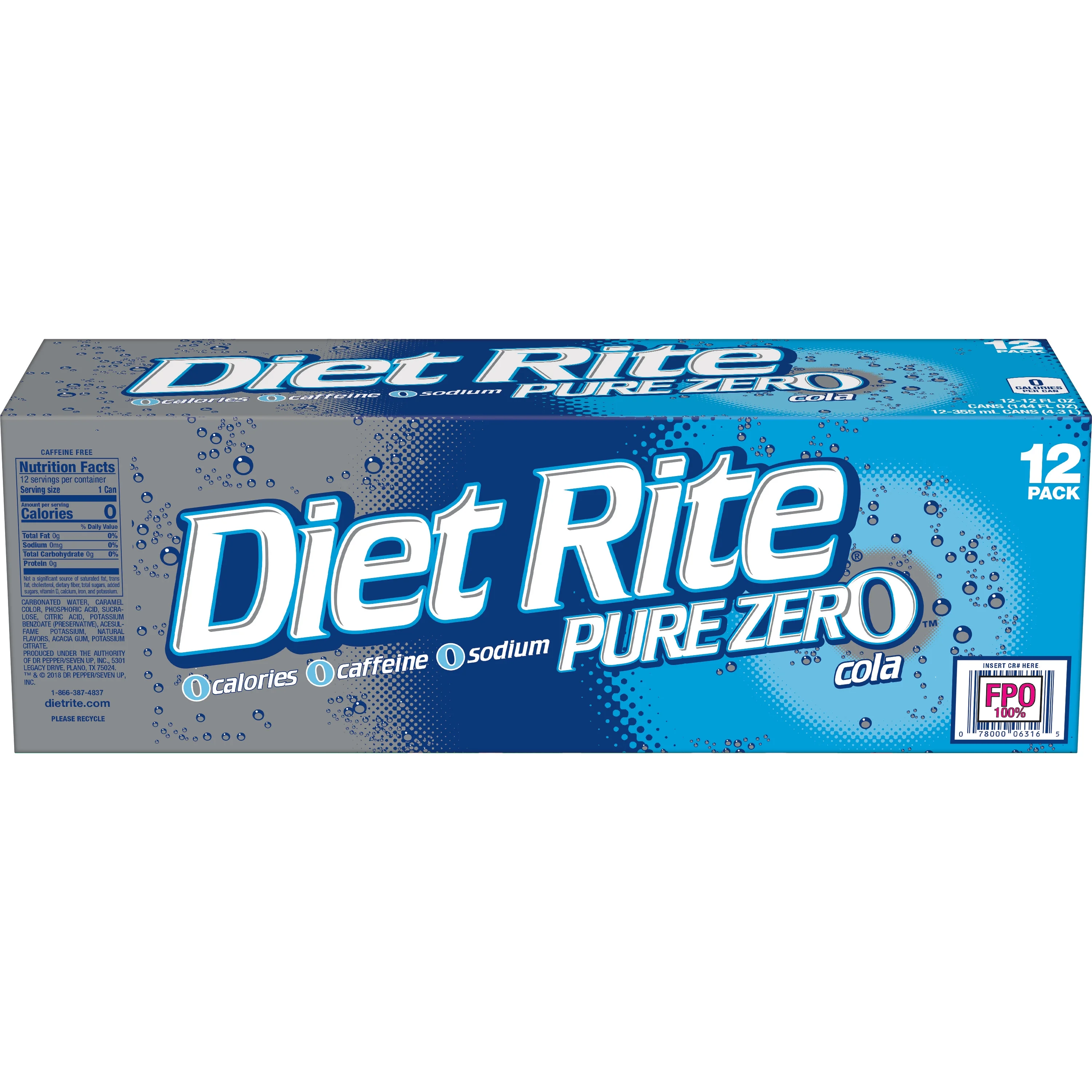 Diet Rite Caffeine Free Soda Pop, 12 fl oz, 12 Pack Cans