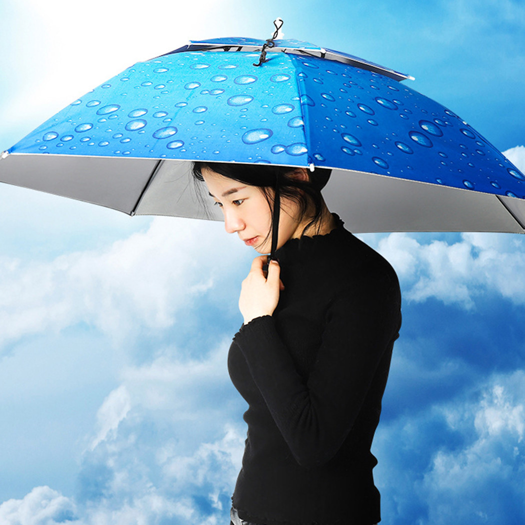 Umbrella Hat Rain-proof Unisex Folding Windproof Fishing Umbrella Head Umbrella