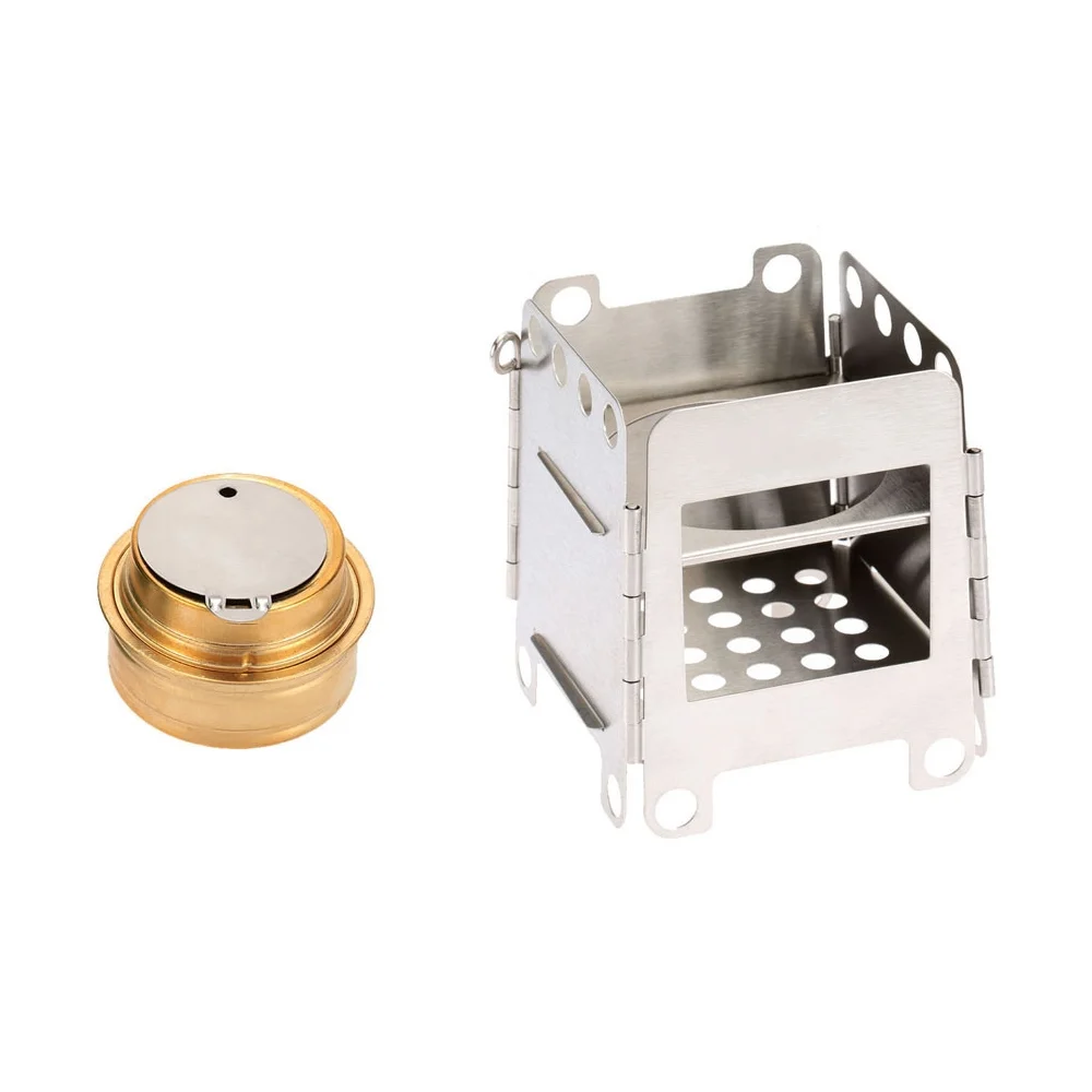 Portable Stainless Steel Wood Stove by Lixada, Lightweight Folding Pocket Stove for Camping and Cooking