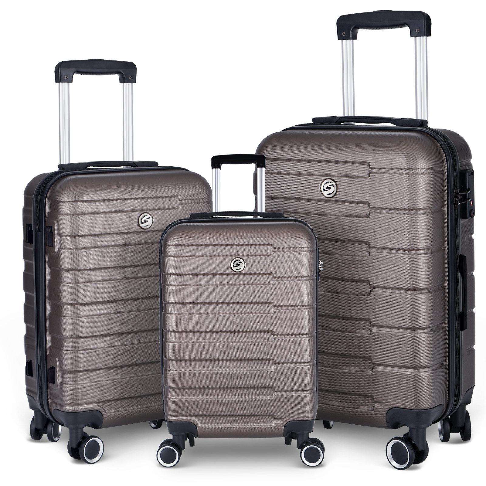 Luxury 3-Piece Luggage Set - 3 Piece Set - 22.82 - Travel stylishly with TSA locks and 360-degree spinner wheels