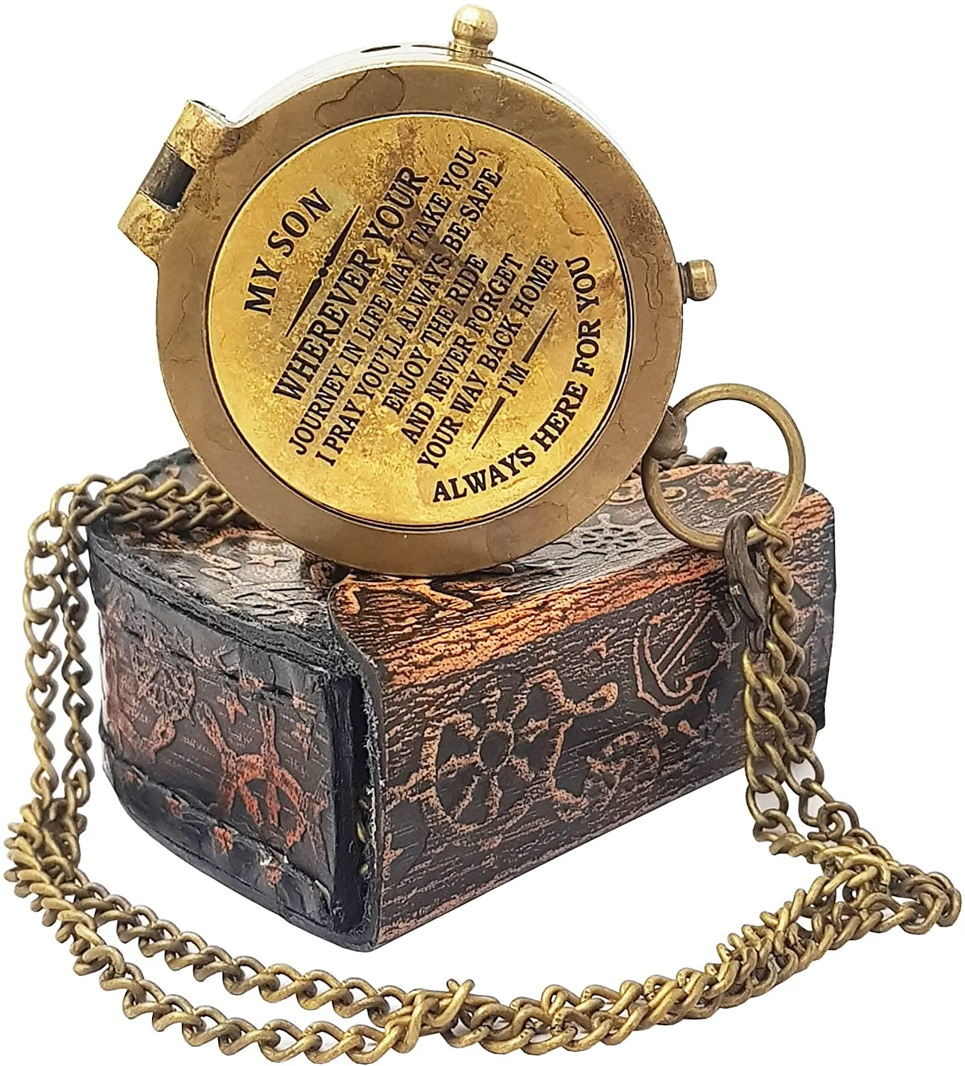 Engraved Compass, Customized Brass Compass for Anniversary, Birthday, Graduation Day, Confirmation Gift, Valentine Gift, Parting Gift, Sailor Gift