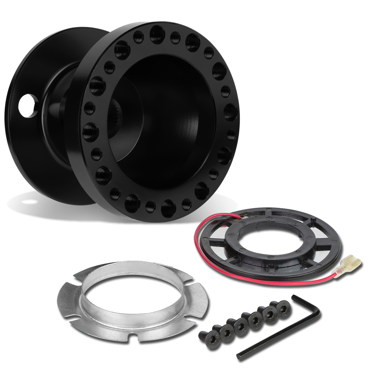 DNA Motoring HUB-ALU-N6-BK Aluminum Steering Wheel 6-Hole Hub Adaptor Kit (Black) - 200ZX / 240SX / 300ZX / Sentra / Maxima Fits select: 1993-2011 NISSAN ALTIMA, 1989-1998 NISSAN MAXIMA