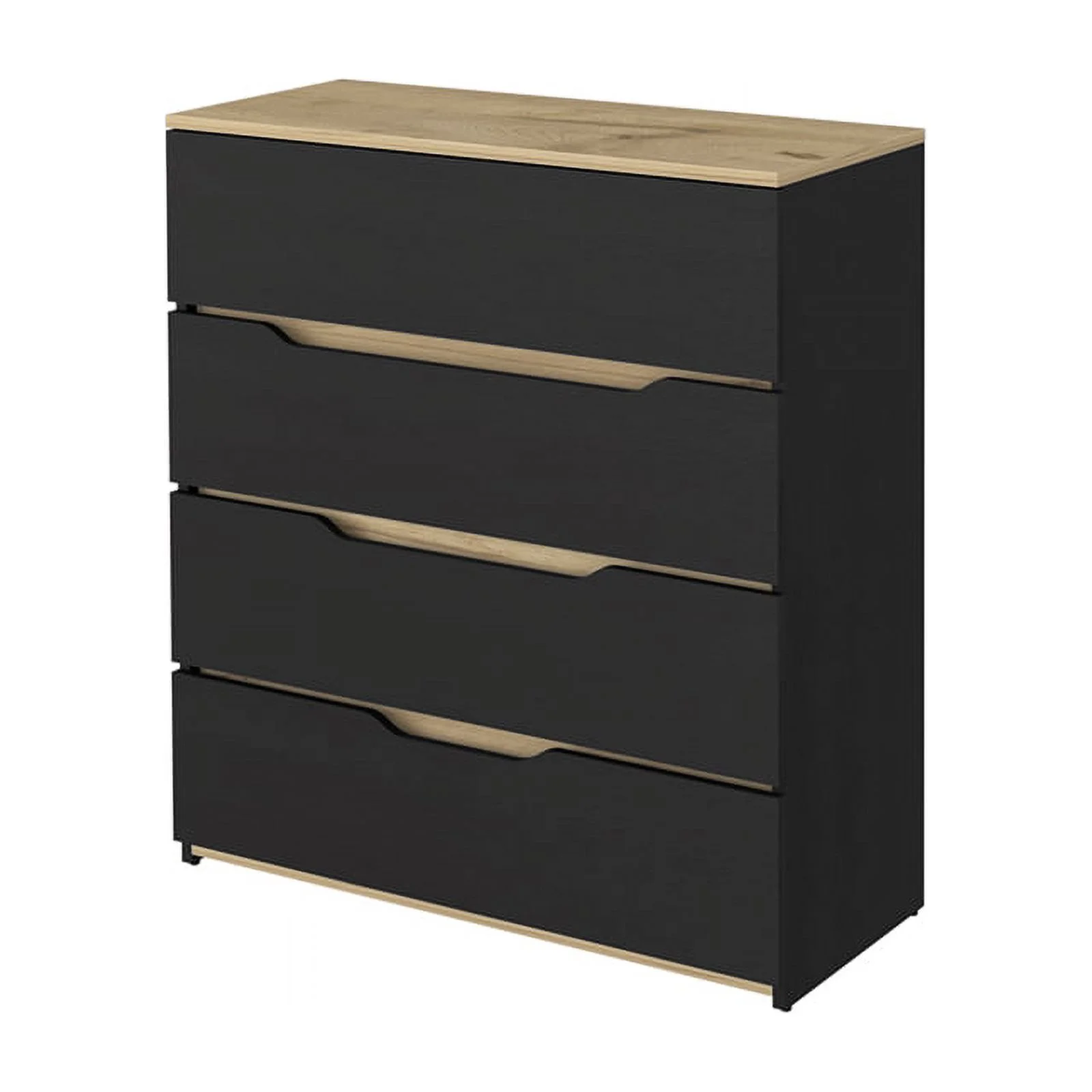 FM FURNITURE Canby 2-Piece Bedroom Set with Nightstand and Dresser, Black/Pine/Light Oak