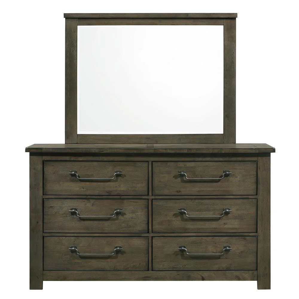 Picket House Furnishings Memphis 6-Drawer Dresser with Mirror Set in Grey