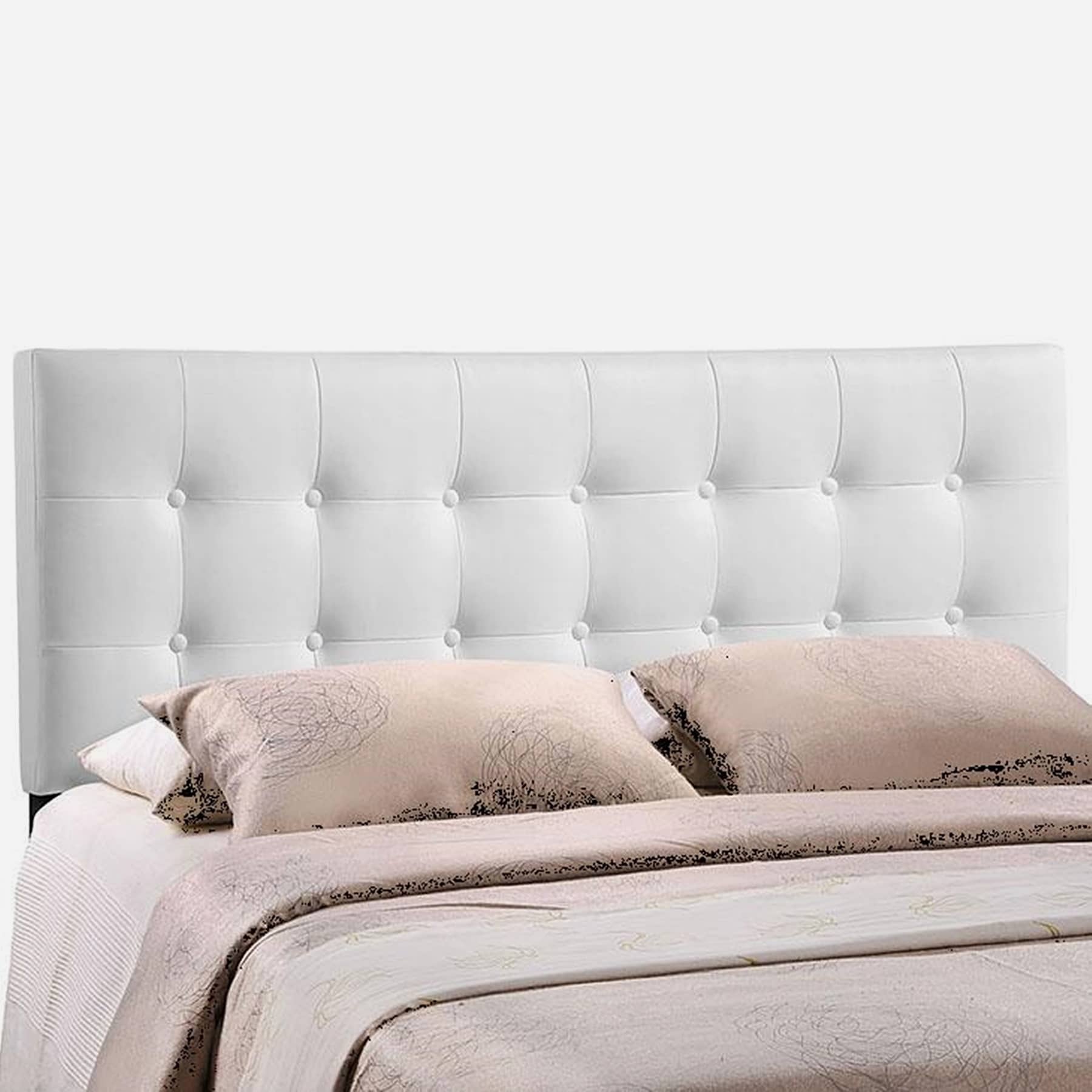 BSD National Supplies Heritage Stylish White Upholstered King Size Headboard