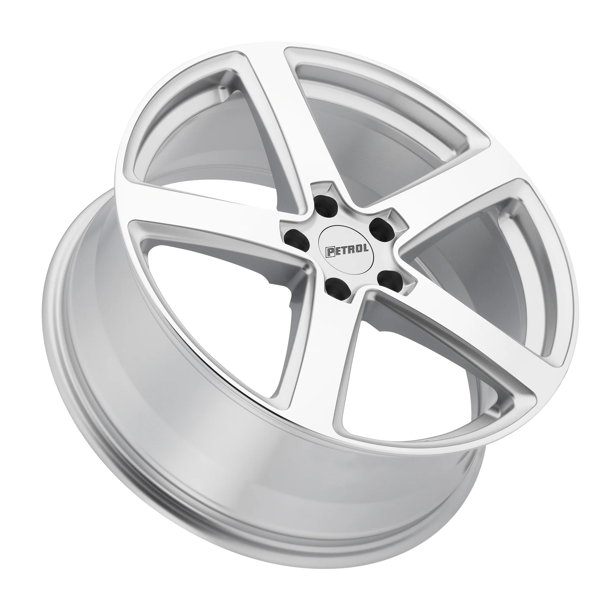 Petrol P2A 18X8 5X108 40Et 72.1Cb Silver W/ Machined Cut Face Wheel