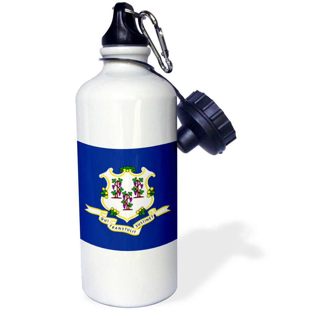 Flag of Connecticut - US American state - United States of America USA - blue grapevine shield 21 oz Sports Water Bottle wb-158297-1