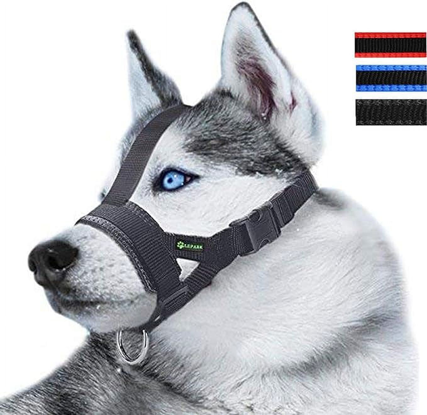 Head Strap Dog Muzzle Prevent from Taking Off by Paws for Small,Medium and Large Dogs(XL/Black)