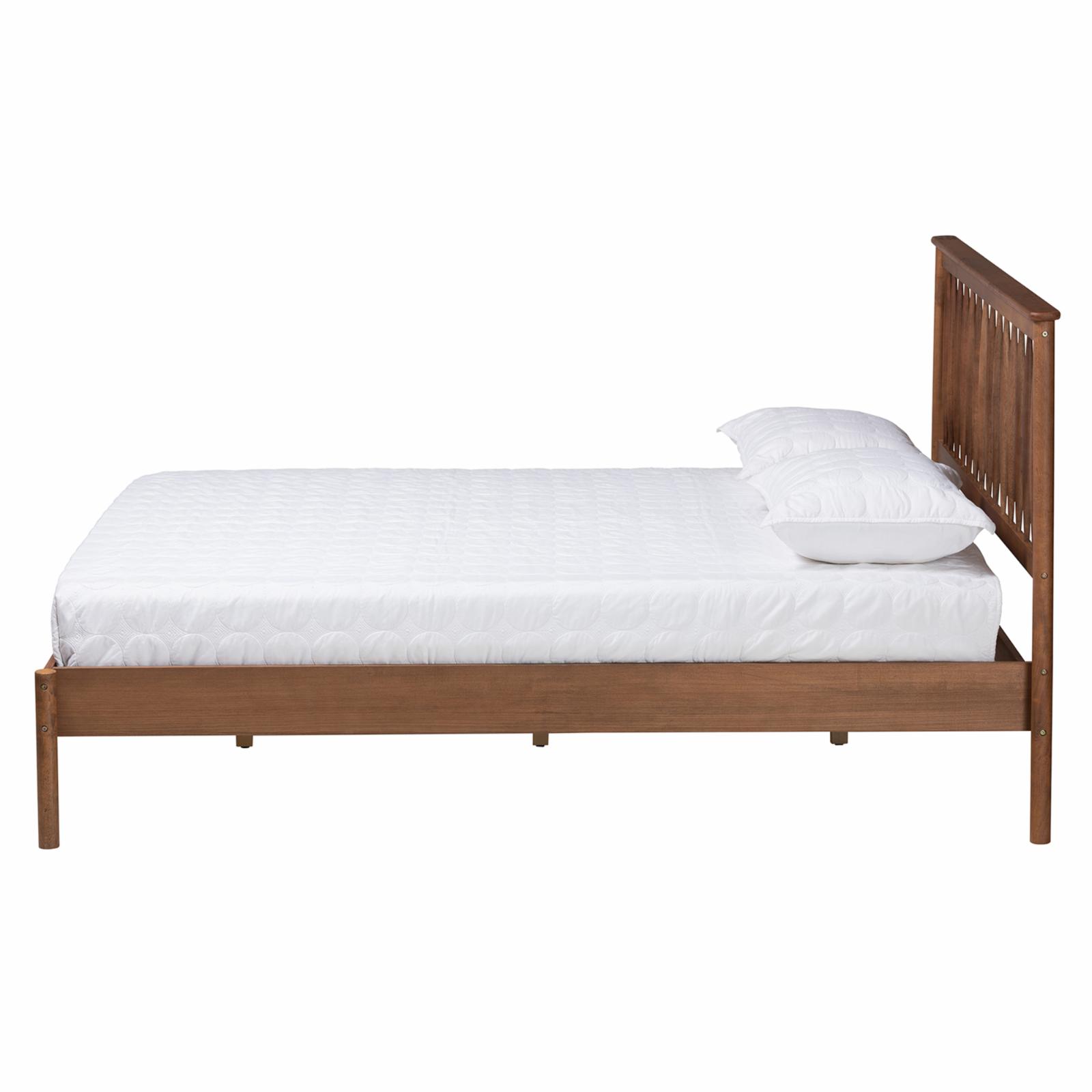 Baxton Studio Agatis Modern Walnut Brown Finished Wood Queen Size Bed