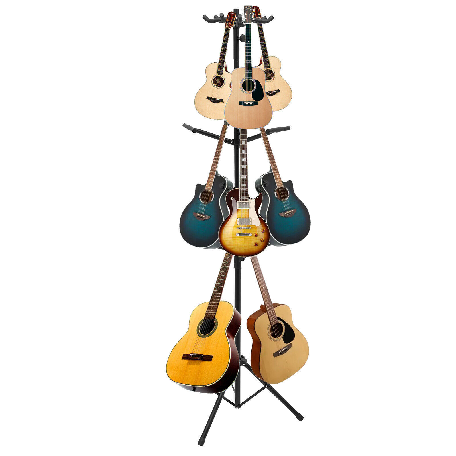 Guitar Holder 9 Guitar Rack Stand Multi-Instrument Guitar Ukulele Bass Holder