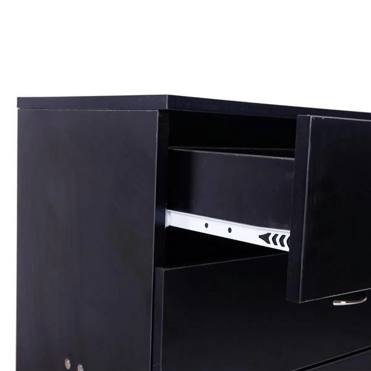 MDF Wood Simple 4-Drawer Dresser Black