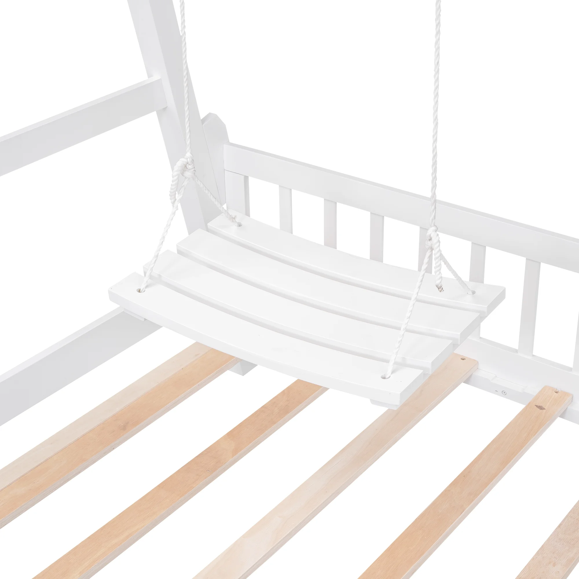 CoSoTower Extendable Twin Daybed with Swing and Ring Handles, White