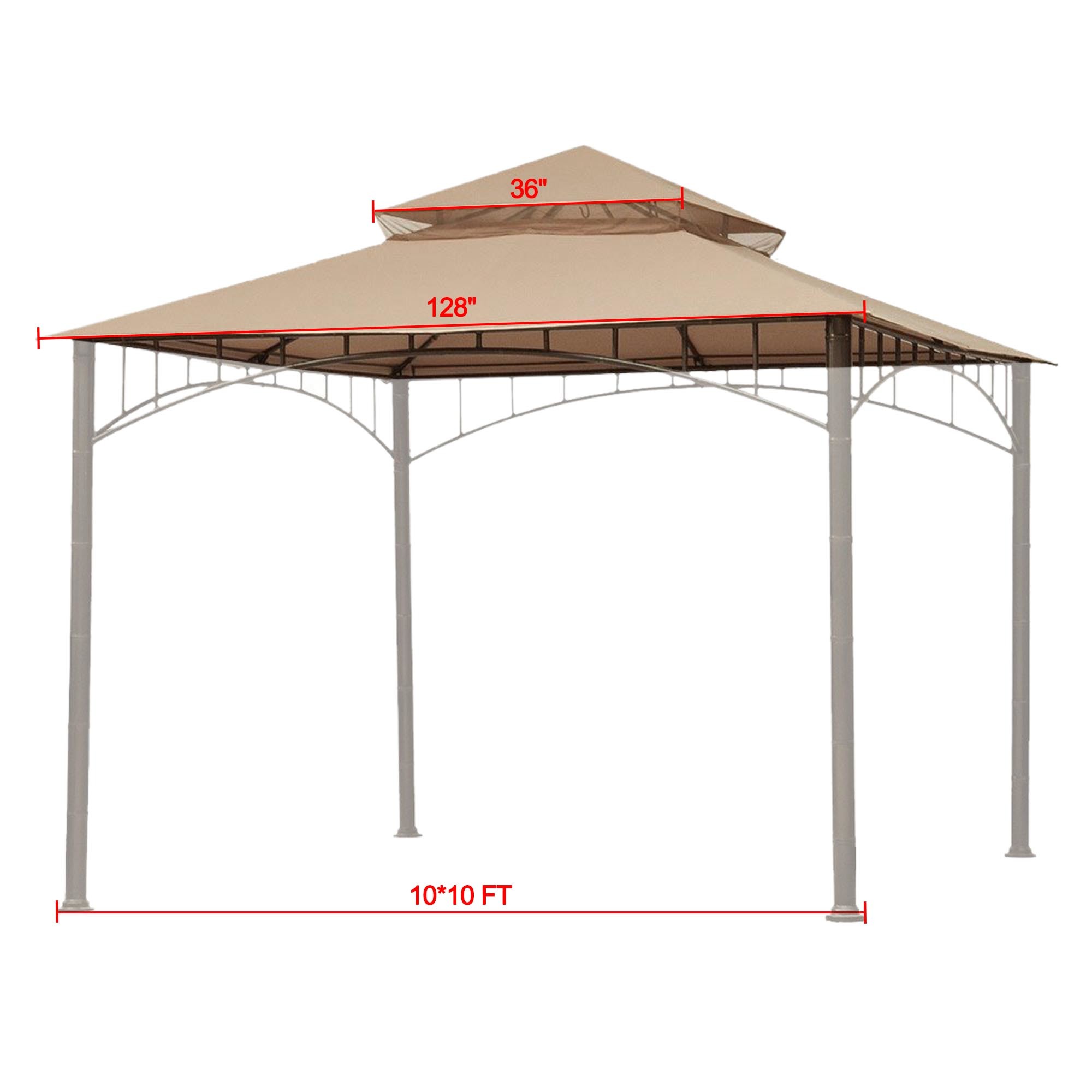 10'x10' Summer Veranda Gazebo Replacement Canopy - 1 - 5.52 - Enhance your outdoor shelter with a durable UV-blocking canopy!