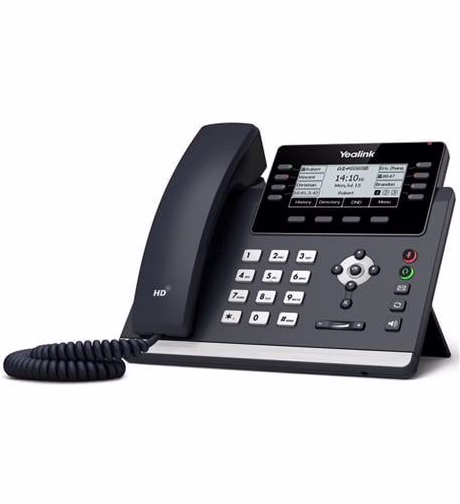 Yealink T43U IP Phone, 12 VoIP Accounts. 3.7-Inch Graphical Display. Dual USB 2.0, Dual-Port Gigabit Ethernet, 802.3af PoE, Power Adapter Not Included (SIP-T43U)