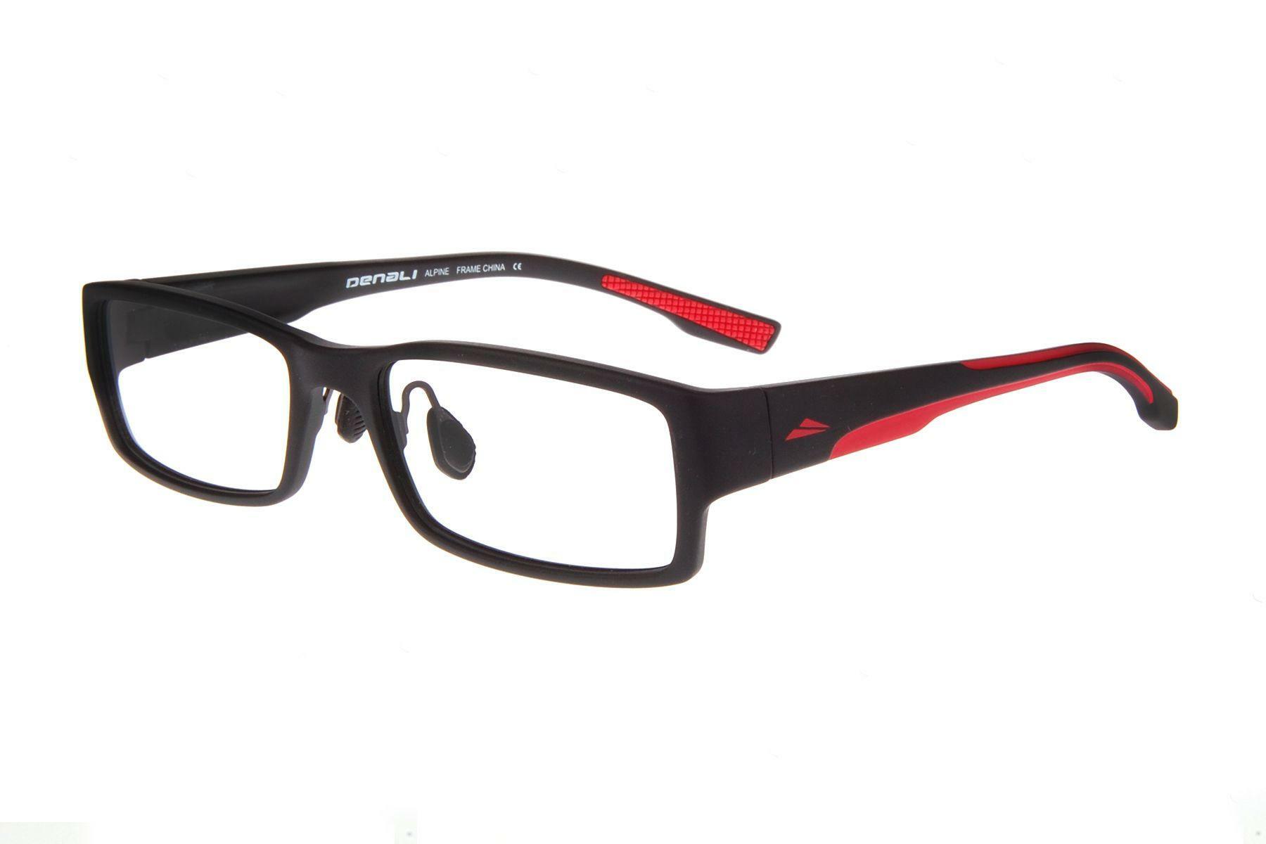 NEW DENALI Eyewear Matte Black & Red ALPINE Eyeglasses 55/18/145